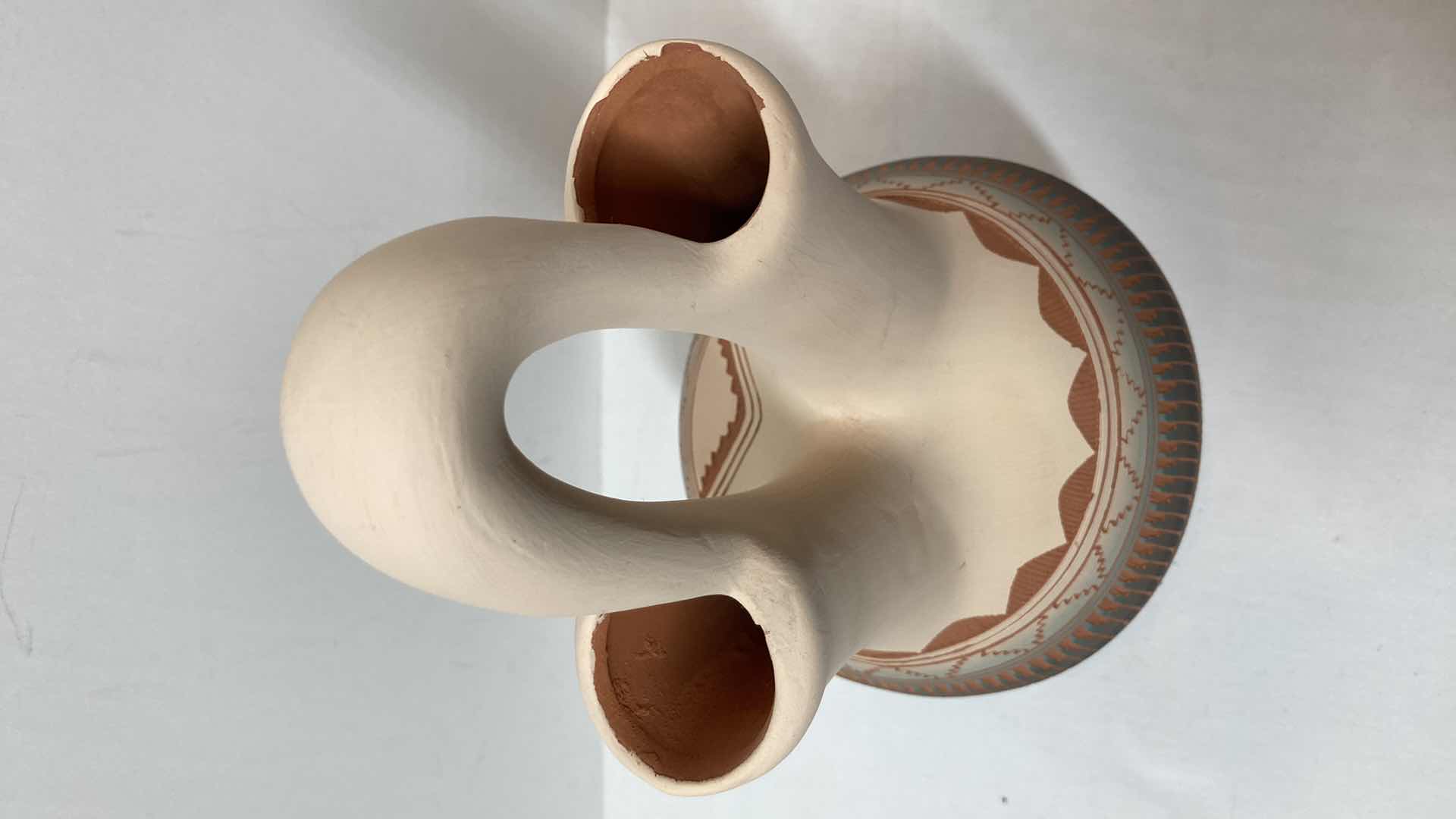 Photo 1 of NAVAJO WEDDING VASE POTTERY BY MICHAEL CHARLIE 6” X 6” H14”