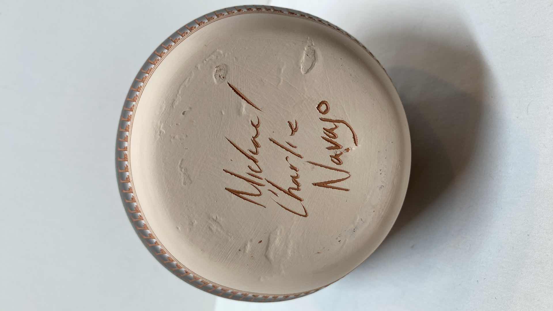 Photo 1 of NAVAJO WEDDING VASE POTTERY BY MICHAEL CHARLIE 6” X 6” H14”