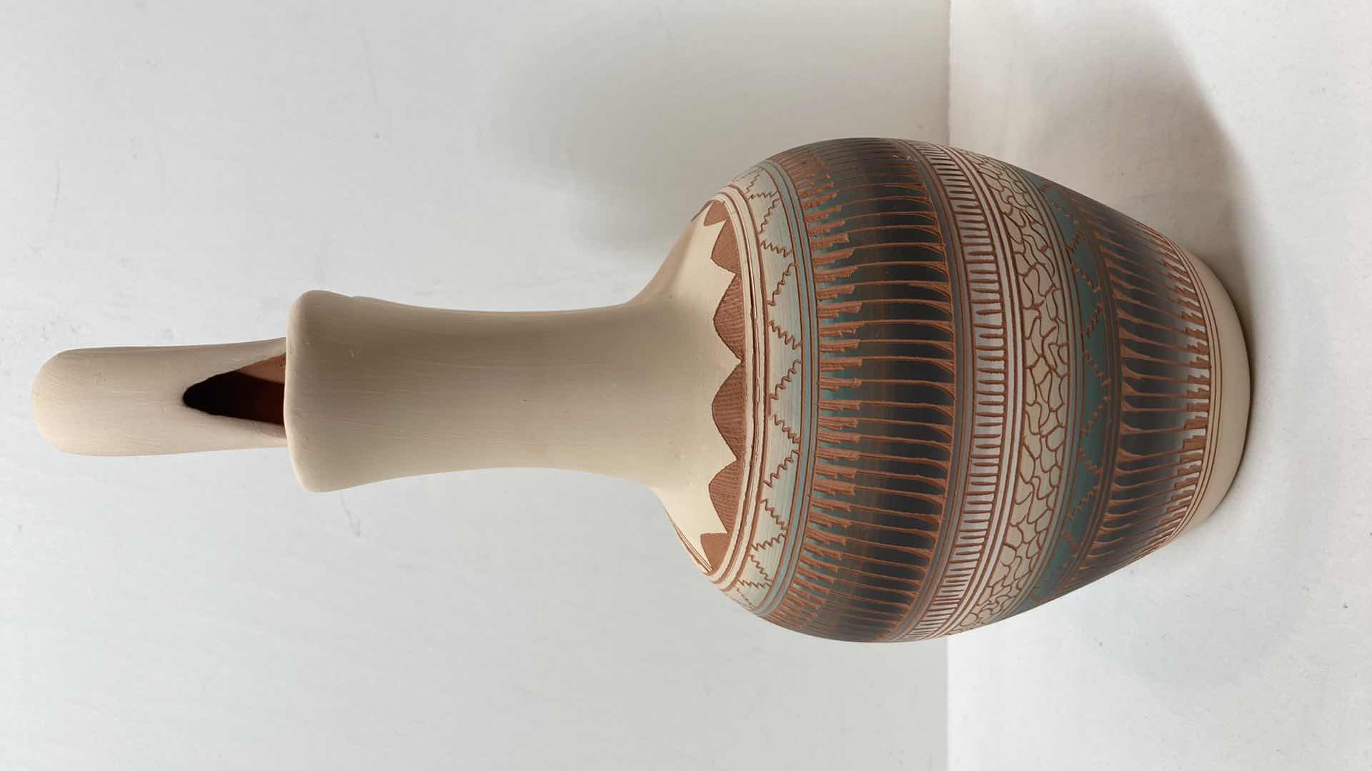 Photo 1 of NAVAJO WEDDING VASE POTTERY BY MICHAEL CHARLIE 6” X 6” H14”