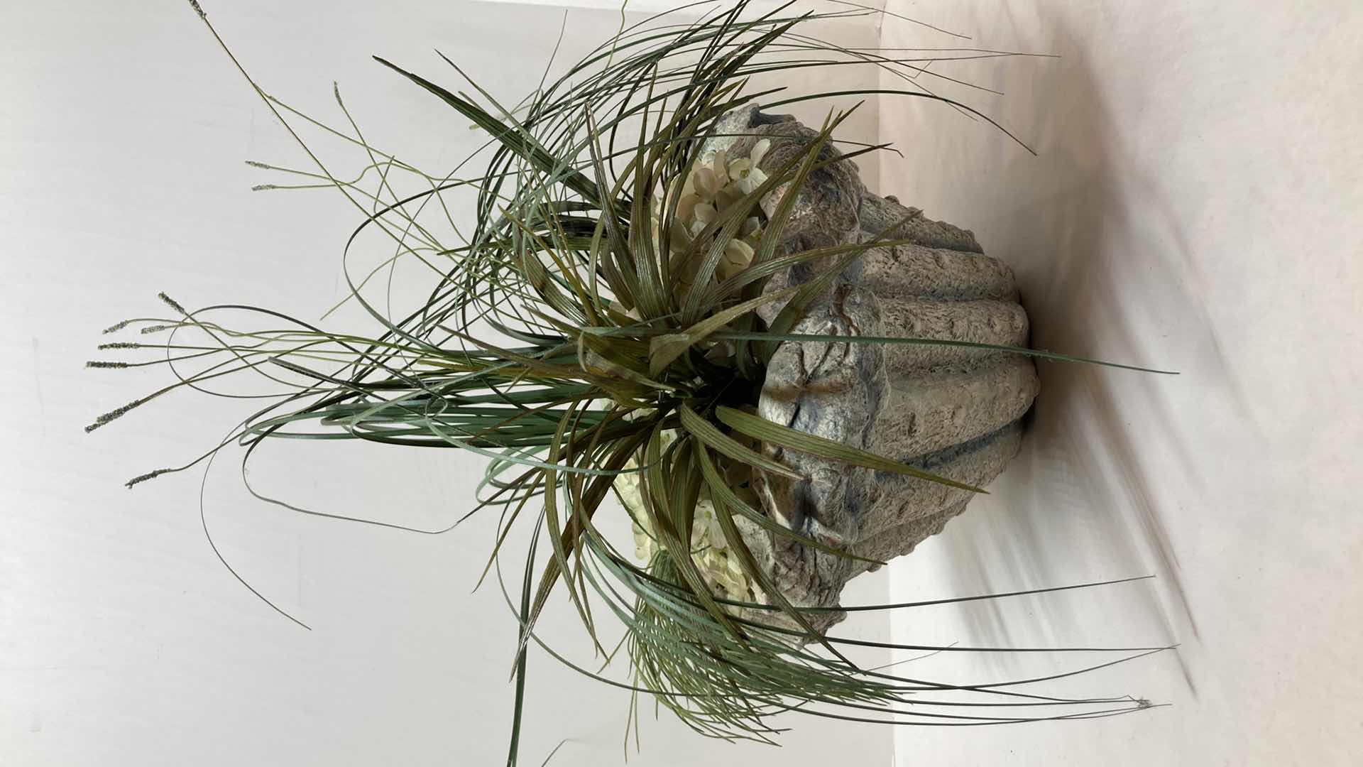 Photo 1 of SEASHELL RESIN PLANTER W FLOWERS 13” X 10” H8”