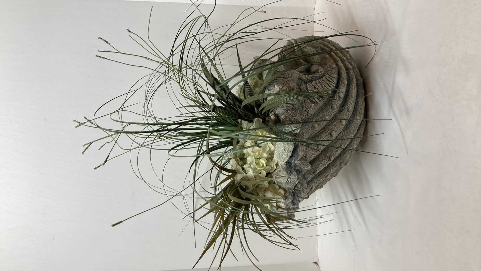 Photo 1 of SEASHELL RESIN PLANTER W FLOWERS 13” X 10” H8”