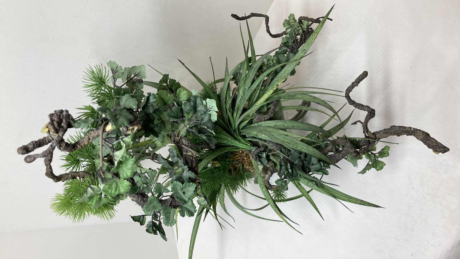 Photo 1 of BONSAI PLANT W TARNISHED STYLE METAL PLANTER 6” X 7”