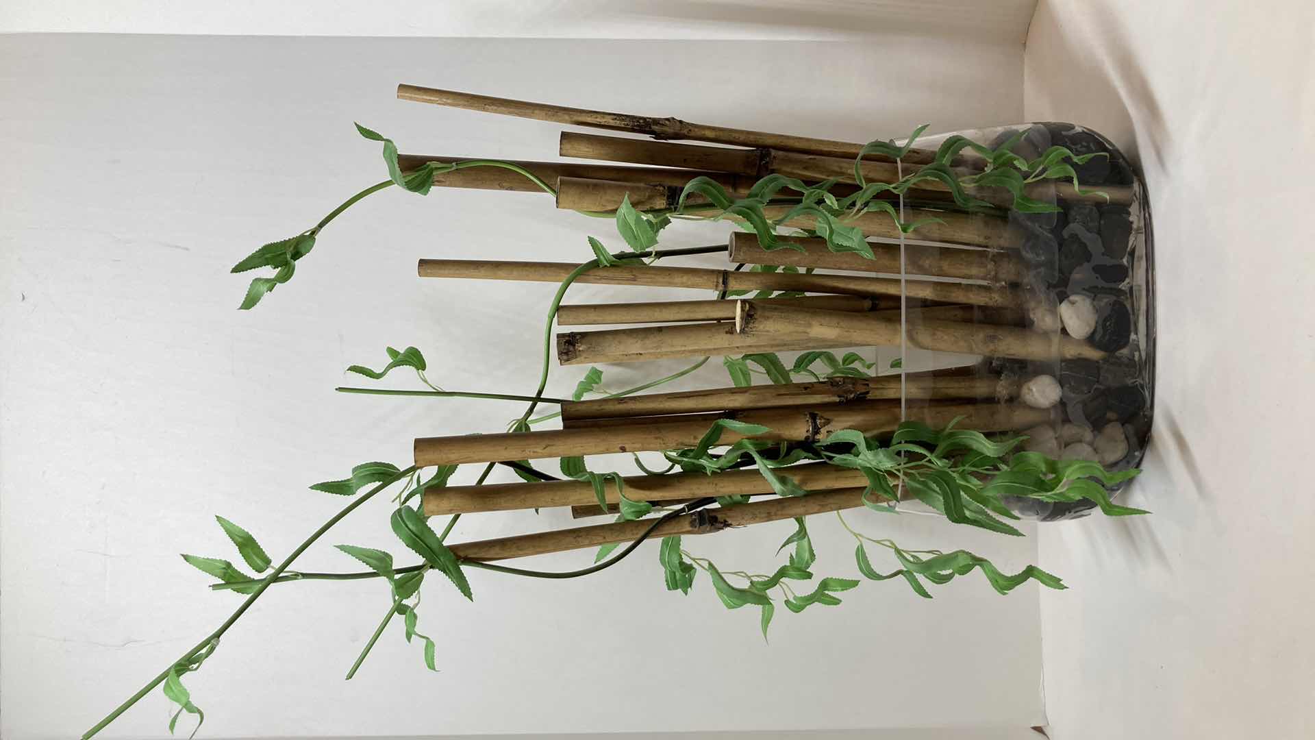 Photo 1 of BAMBOO PLANT W GLASS VASE 11” X 20”