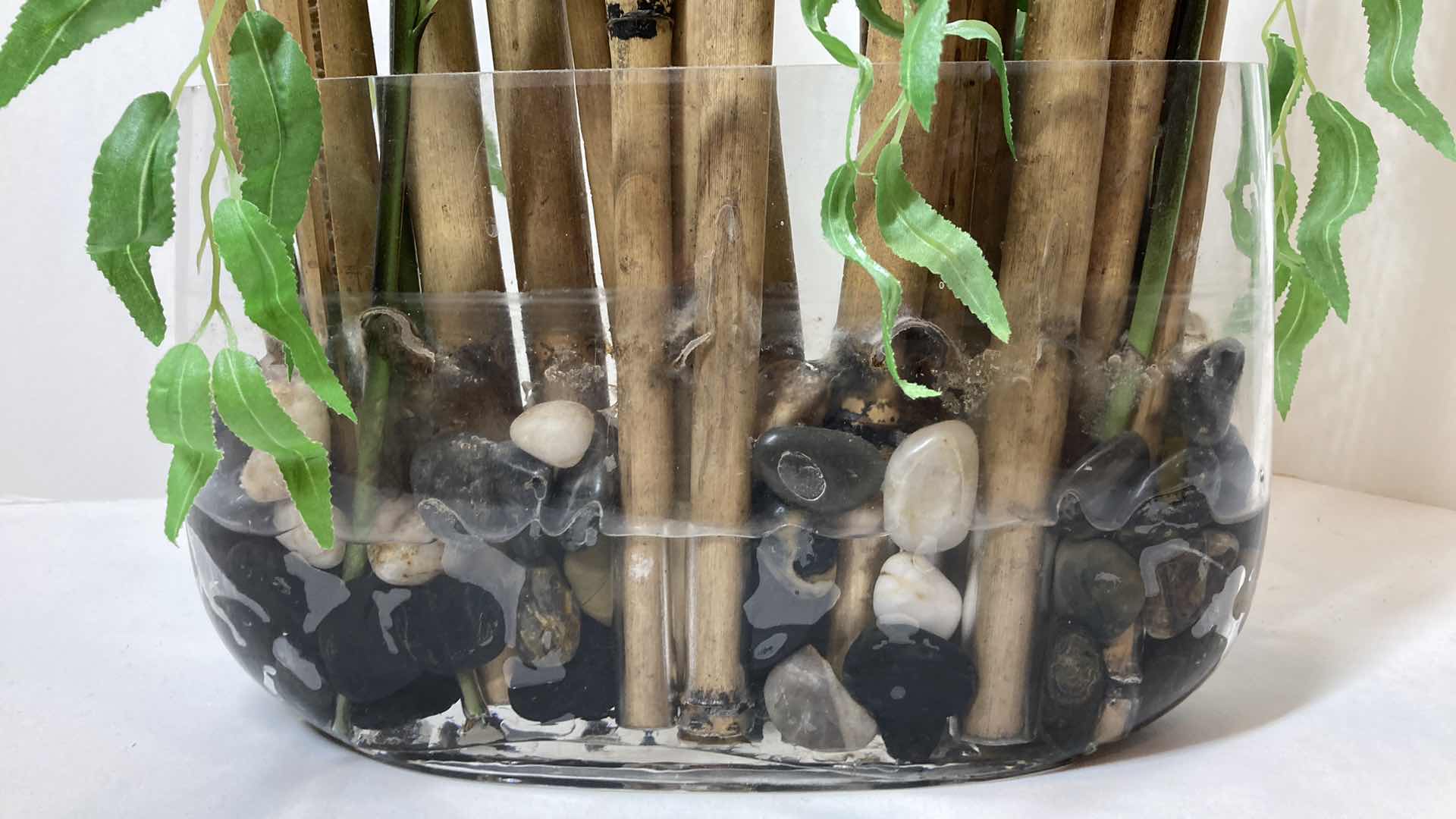 Photo 1 of BAMBOO PLANT W GLASS VASE 11” X 20”