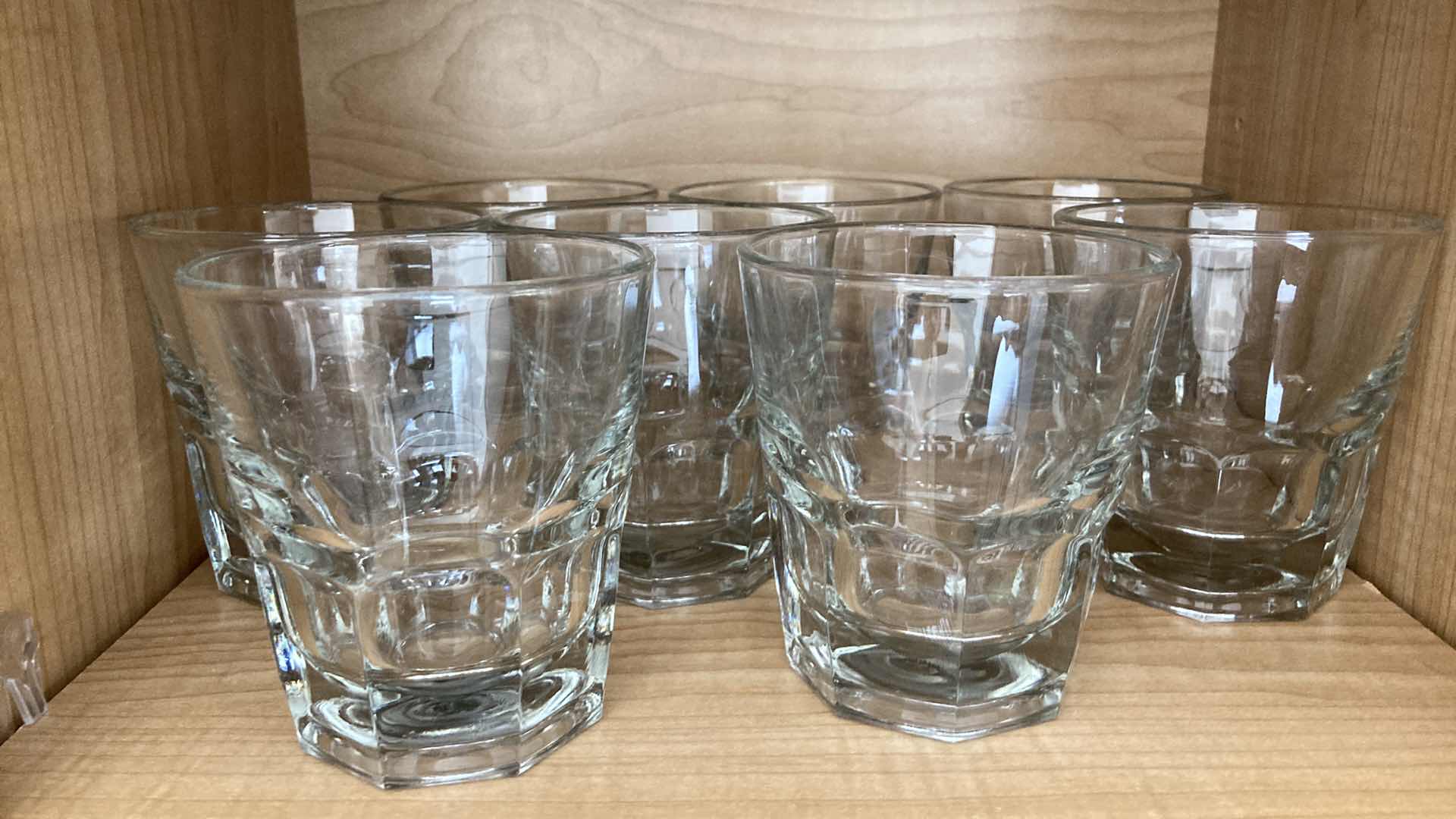 Photo 1 of CLEAR DRINKING GLASSES (16) W 80s STYLE DRINKING GLASSES (10)