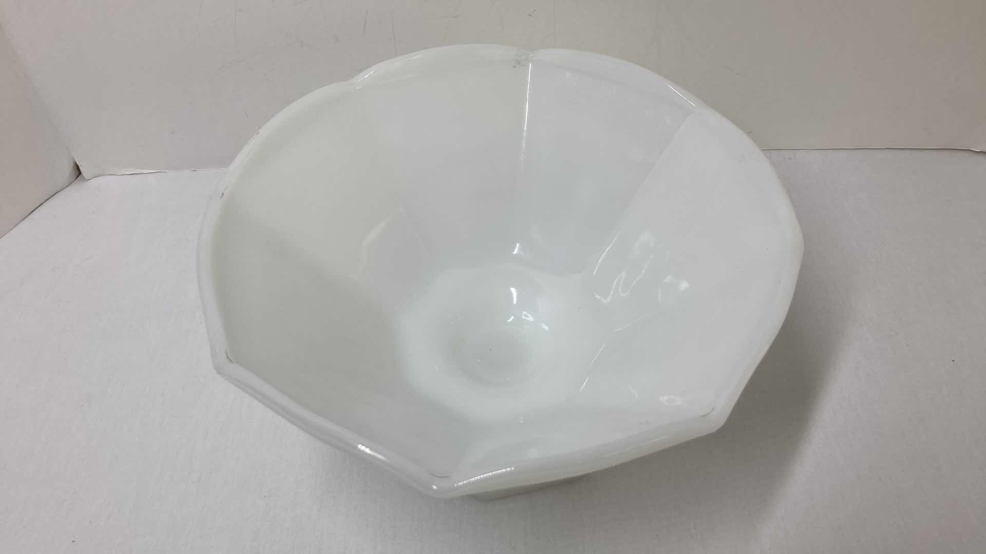 Photo 1 of MILK GLASS GRAPEVINE PUNCH BOWLS & PLATTER W PEDESTAL SERVING BOWL