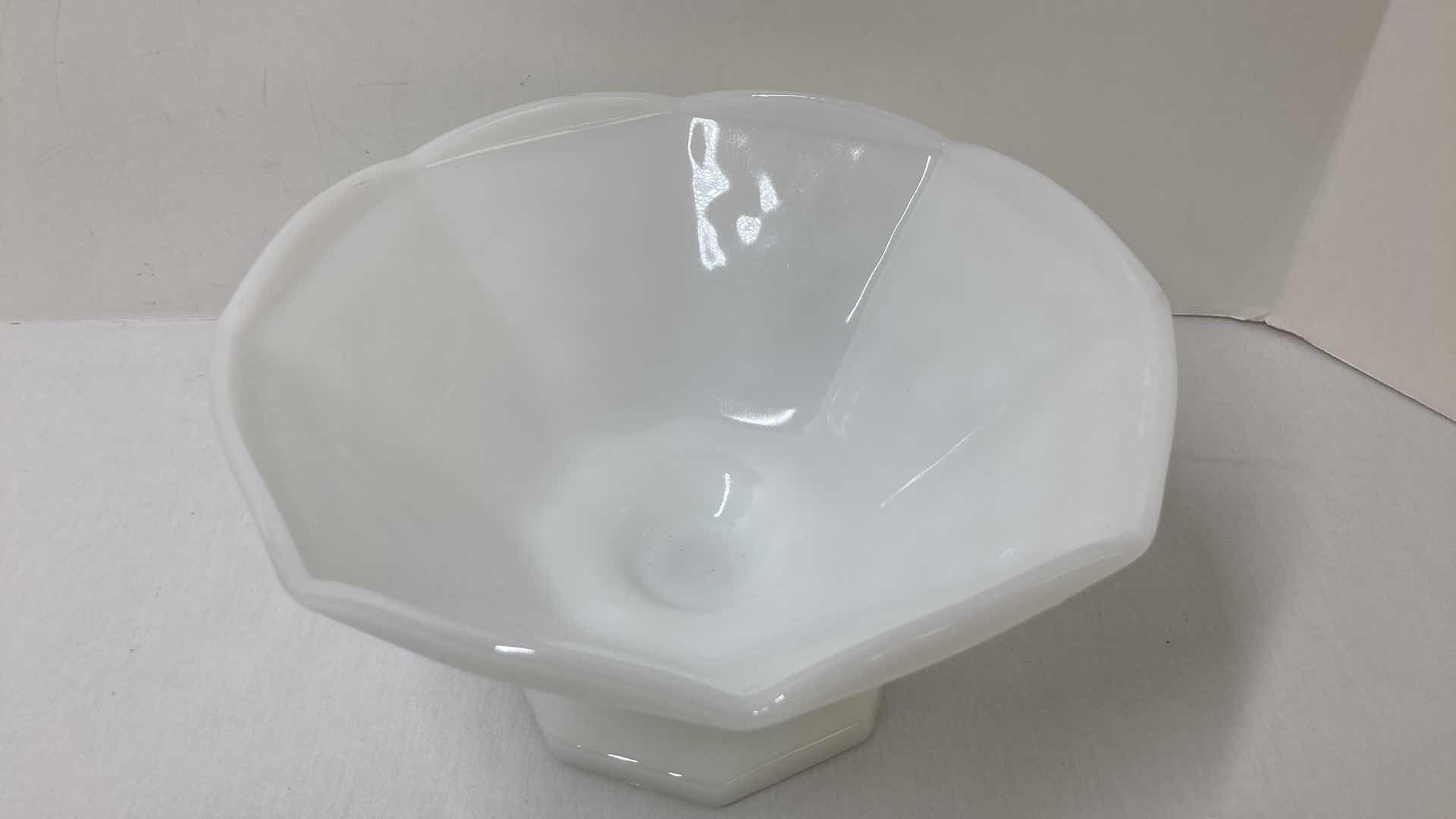 Photo 1 of WESTMORELAND MILK GLASS GRAPEVINE NAPKIN HOLD & HOBNAIL CANDY DISH W GRAPEVINE PEDESTAL SERVING BOWL