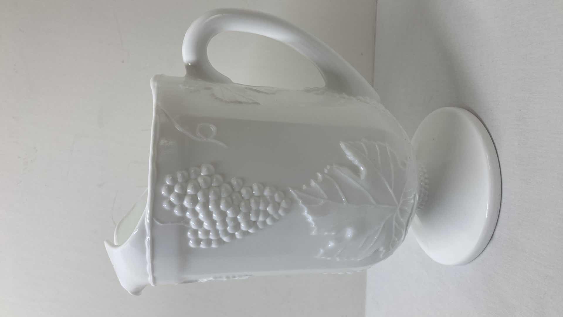 Photo 3 of MILK GLASS GRAPEVINE PITCHER