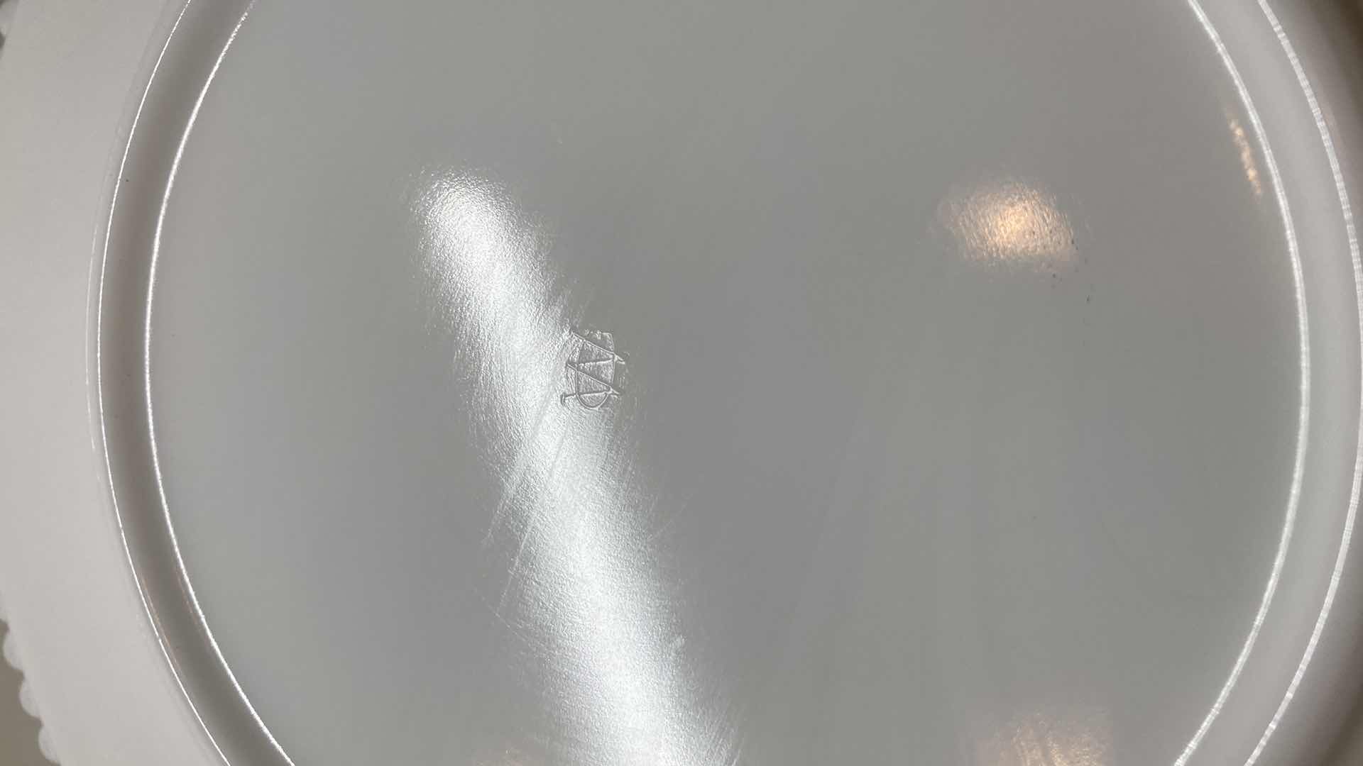 Photo 1 of WESTMORELAND HOBNAIL MILK GLASS APPETIZER PLATES (15) 8.5”