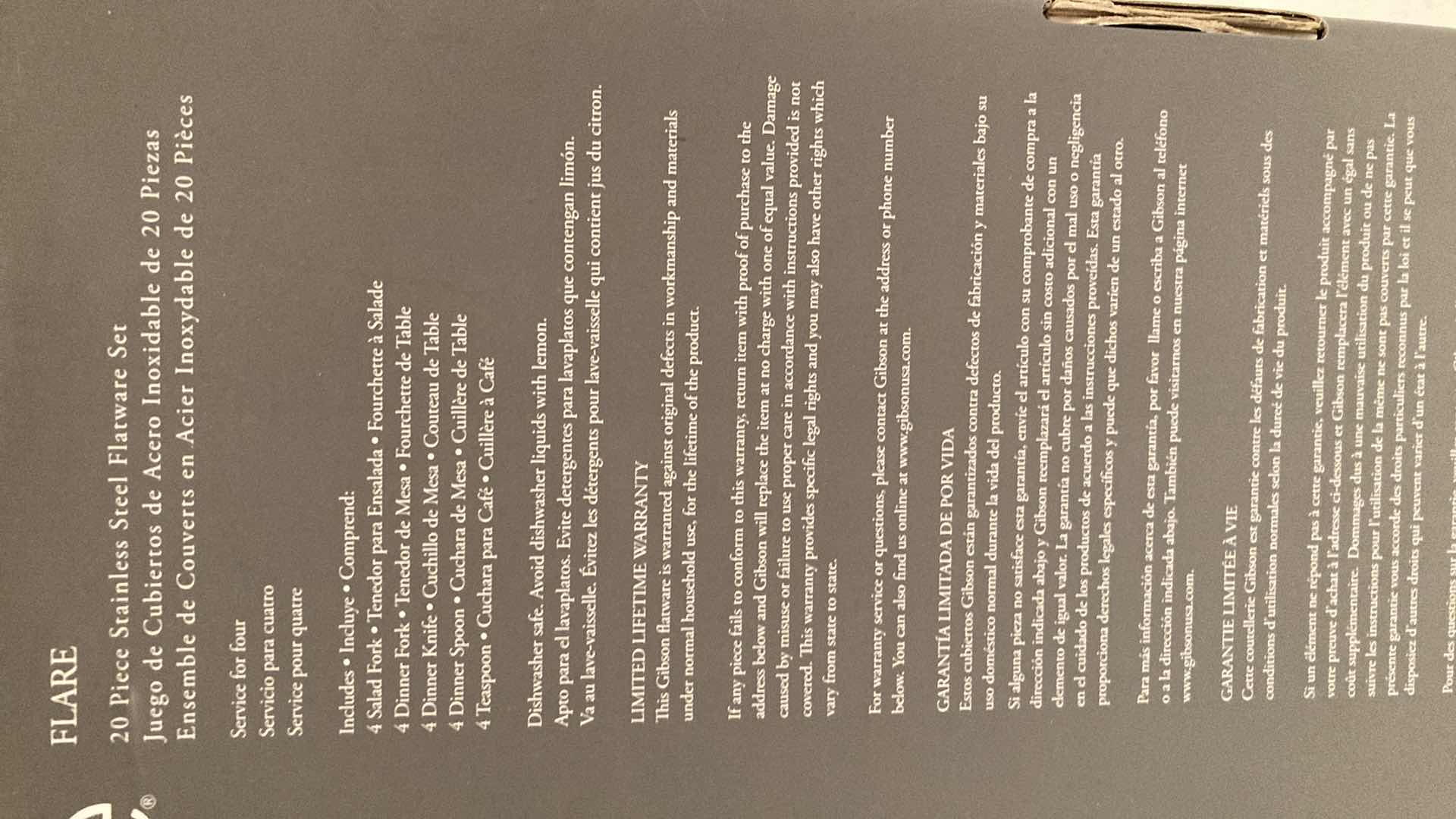 Photo 1 of NEW GIBSON MIRROR POLISH FLATWARE SET (20PC)