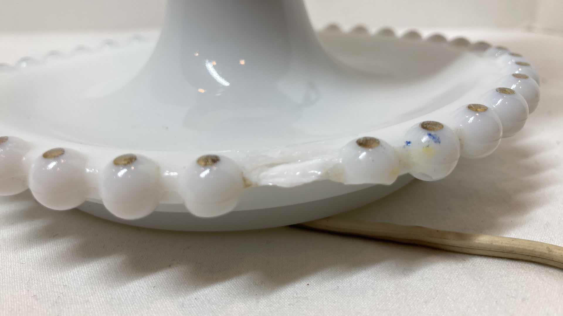 Photo 1 of LANTERN STYLE MILK GLASS TABLE LAMP 6” X 14”