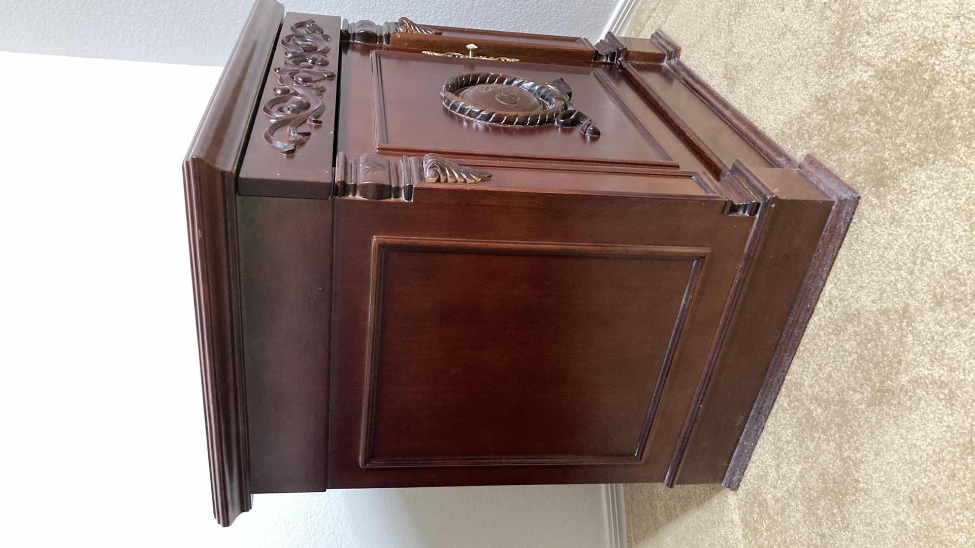 View 3 of ORNATE CARVED CHERRYWOOD FINISH NIGHTSTAND 27” X 19” H26.5”