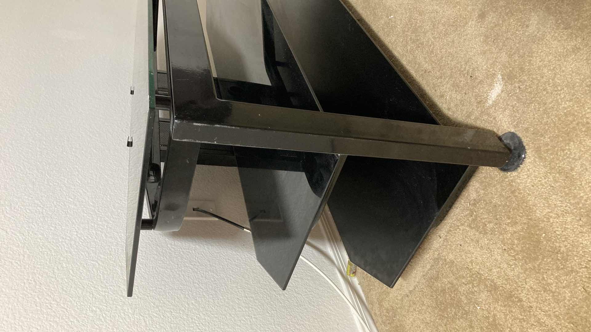 View 4 of BLACK GLASS 3 TIER ENTERTAINMENT CENTER 58” X 20” H22”
