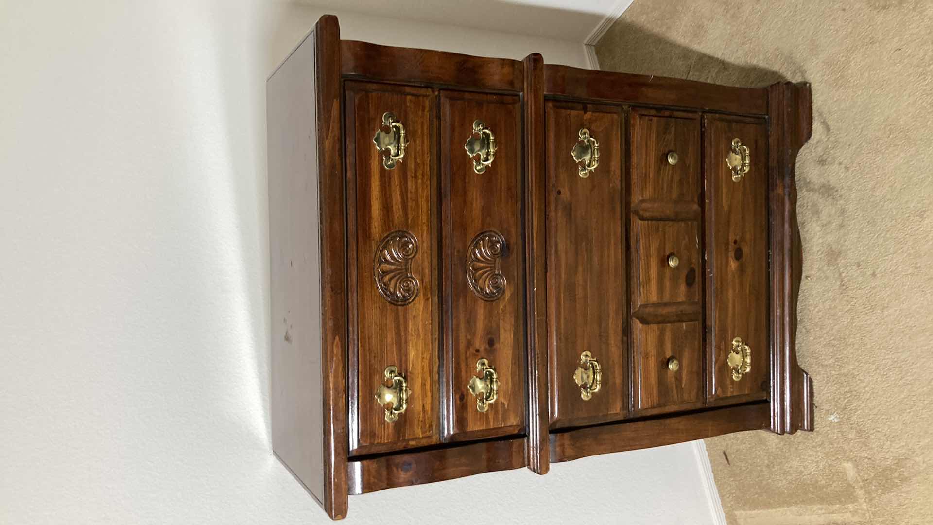 Photo 1 of DARK KNOTTED WOOD 5 DRAWER DRESSER 36” X 18” H51”