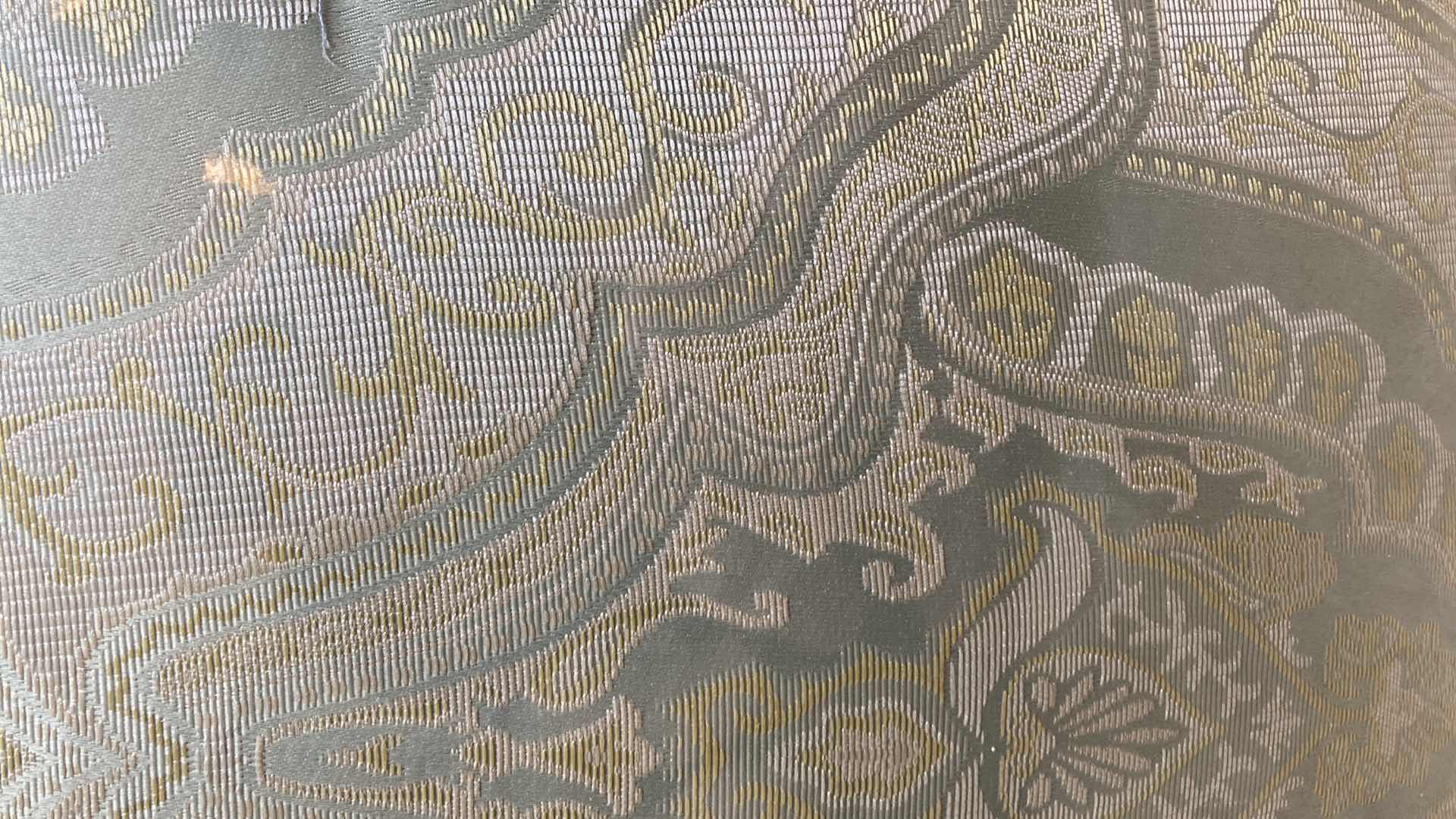 Photo 1 of PRIMROSE 7PC LIGHT GREEN W GOLD & SILVER TRIM QUEEN COMFORTER SET