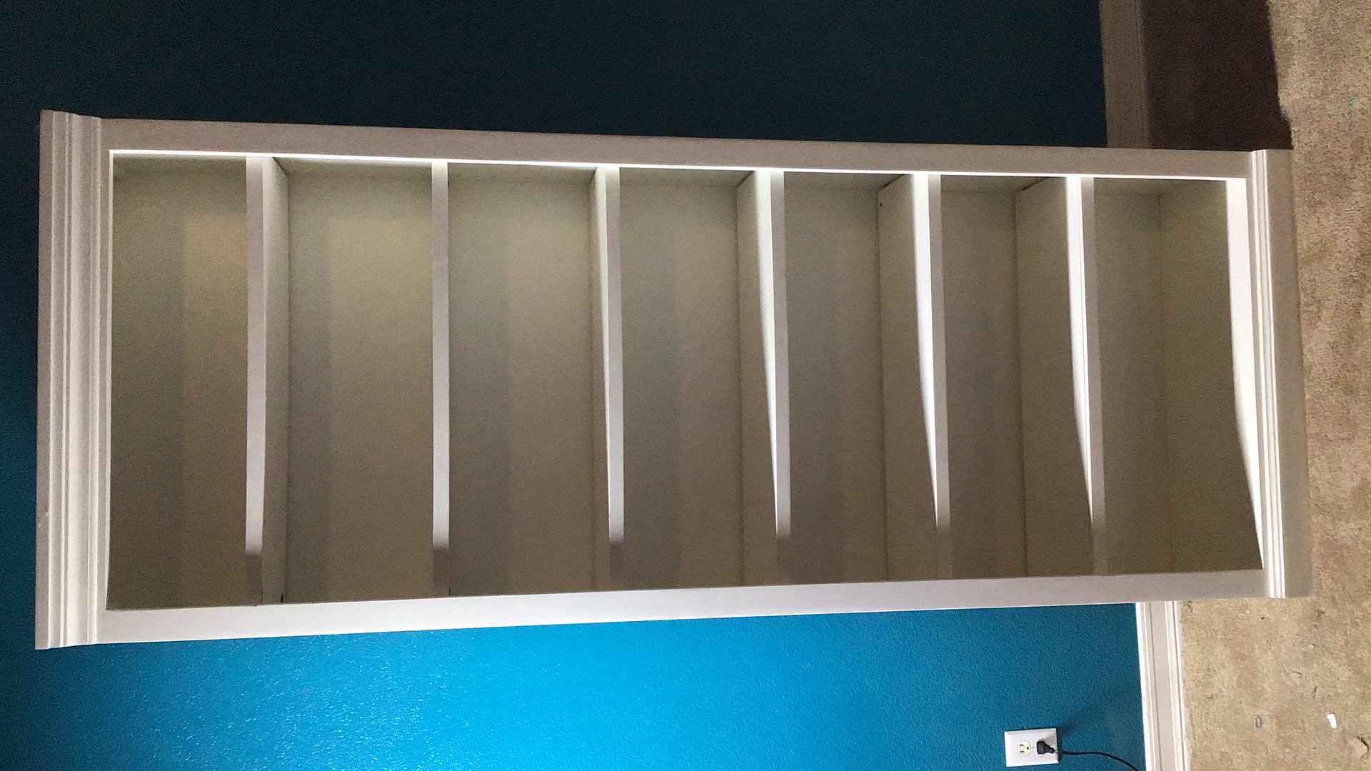 Photo 1 of WHITE WOOD WALKER FURNITURE BOOK SHELF 32” X 14” H83” JC3284