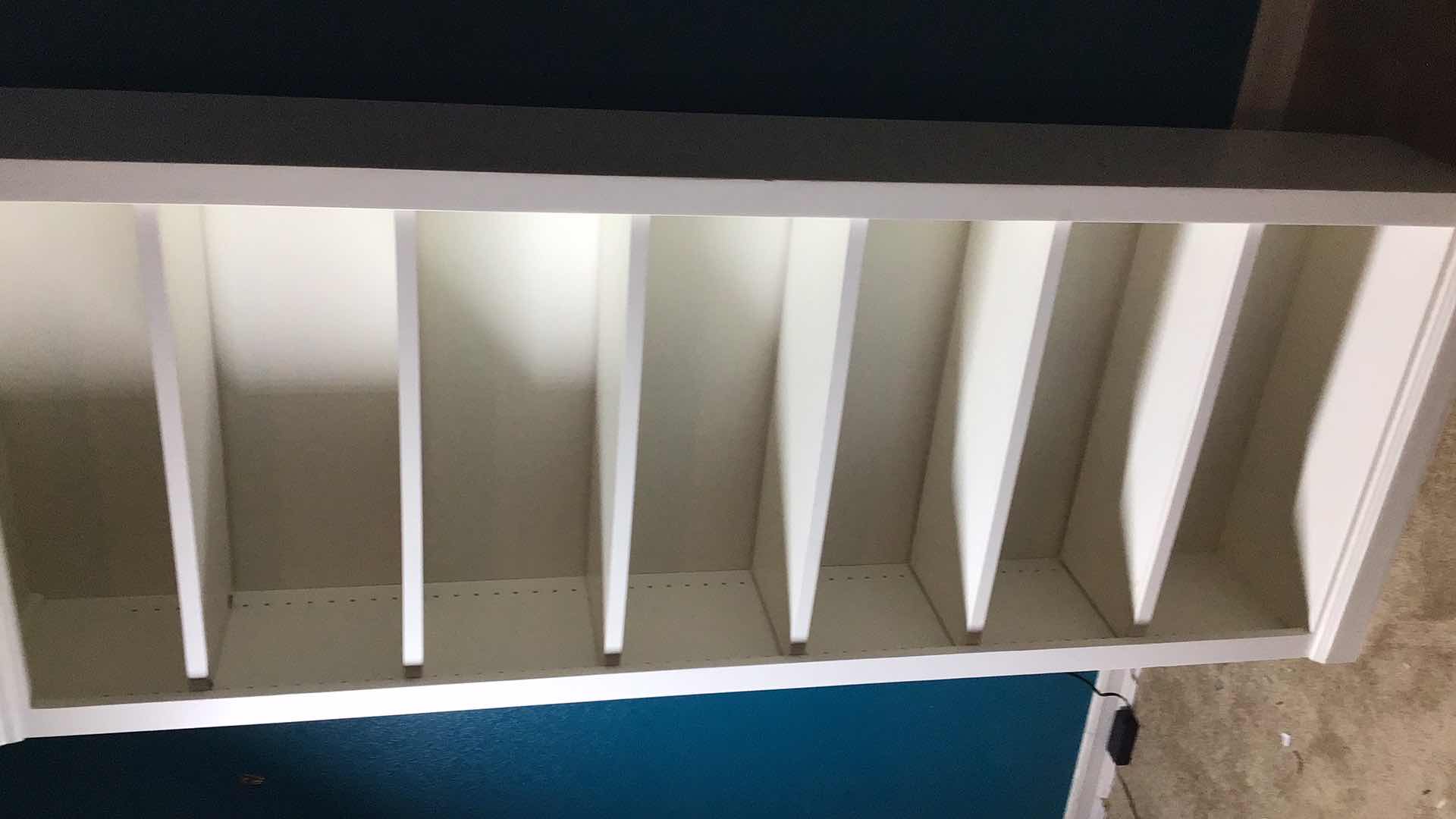 Photo 1 of WHITE WOOD WALKER FURNITURE BOOK SHELF 32” X 14” H83” JC3284