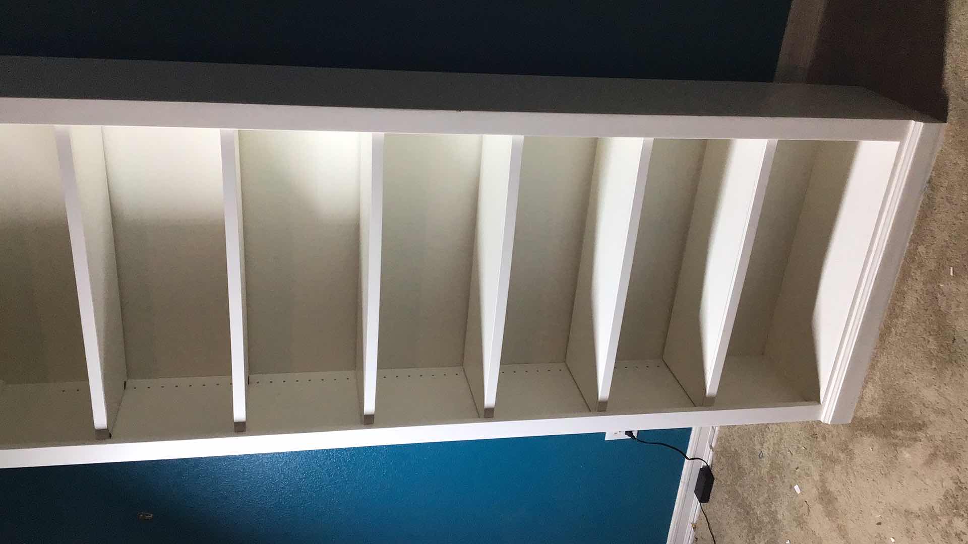 Photo 1 of WHITE WOOD WALKER FURNITURE BOOK SHELF 32” X 14” H83” JC3284