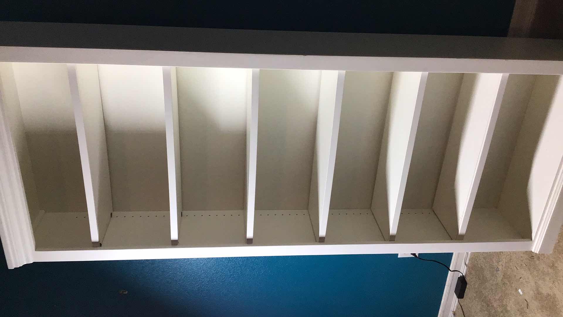 Photo 1 of WHITE WOOD WALKER FURNITURE BOOK SHELF 32” X 14” H83” JC3284