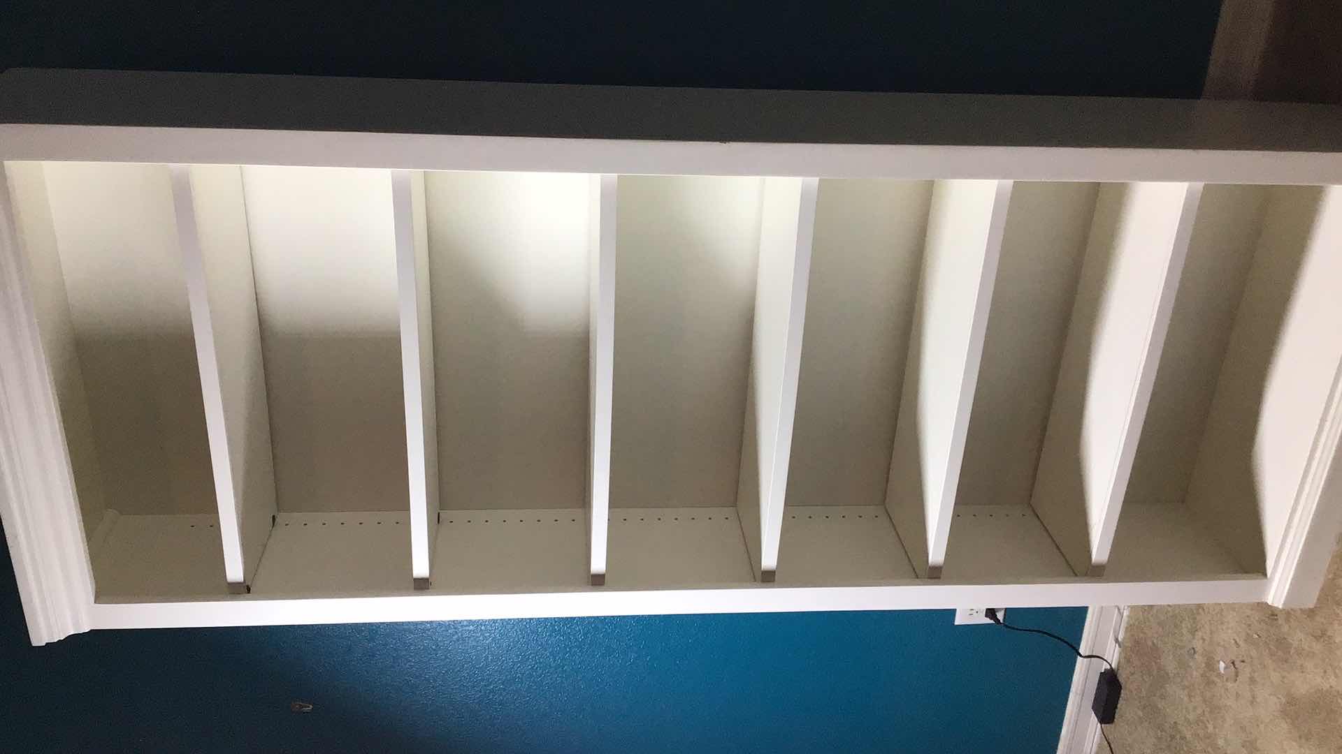 Photo 1 of WHITE WOOD WALKER FURNITURE BOOK SHELF 32” X 14” H83” JC3284