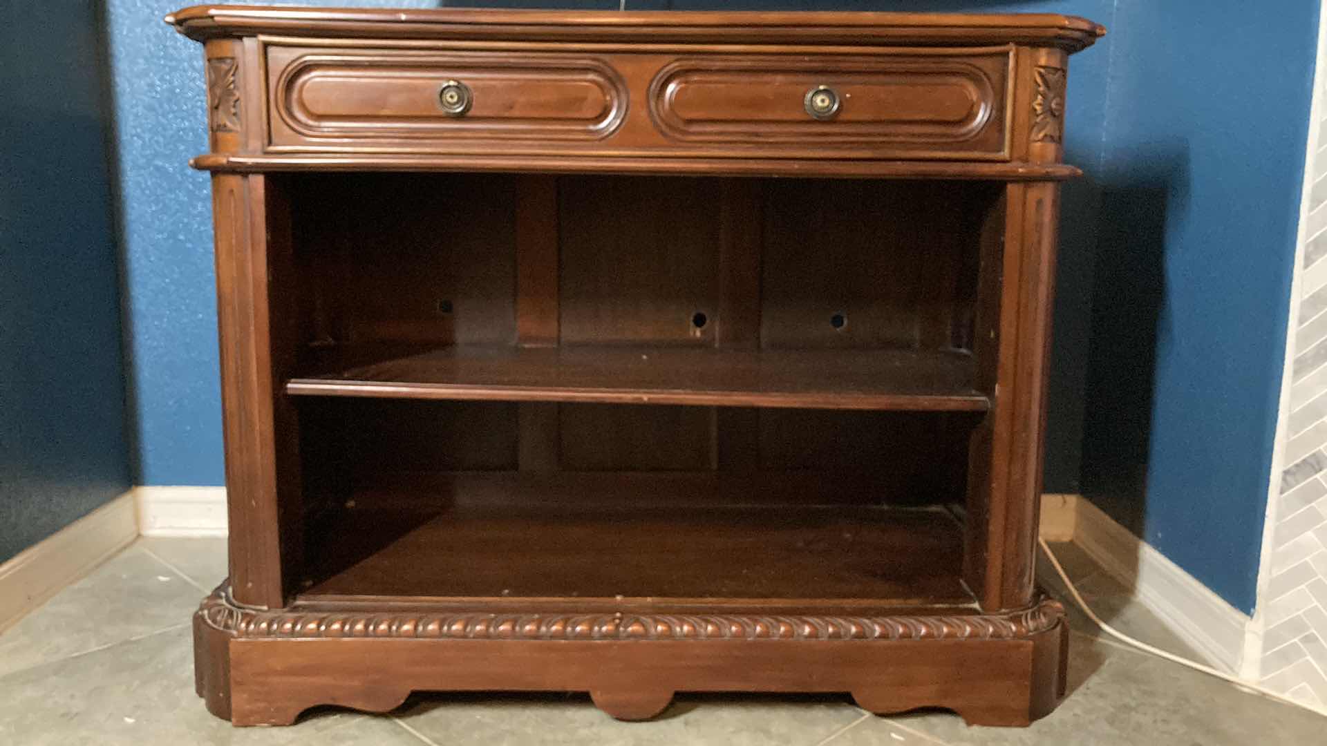 Photo 1 of MAHOGANY WOOD FINISH ENTERTAINMENT CENTER 46” X 19” H35”