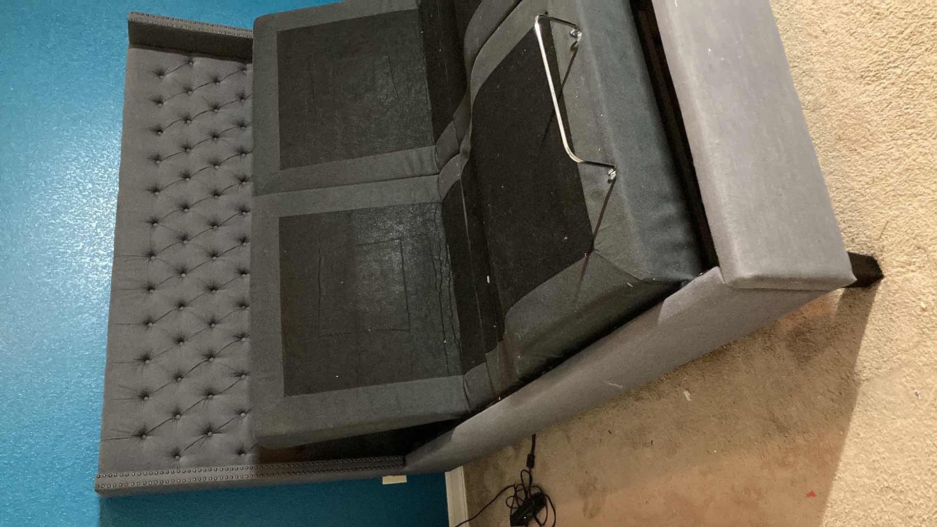 Photo 1 of MASSAGING ZERO GRAVITY ADJUSTABLE DUAL SIDED GRAY UPHOLSTERED BED W 2 WIRELESS REMOTES 81” X 87” H61.5