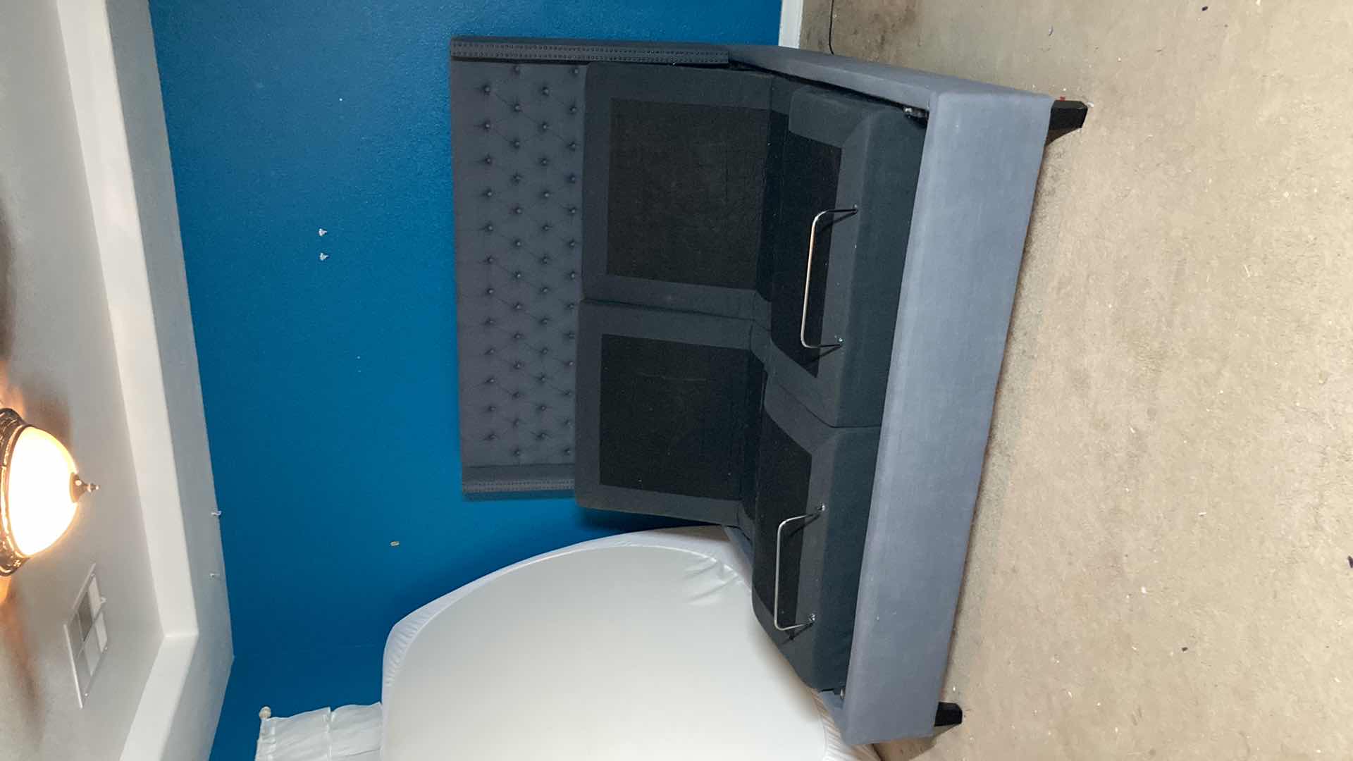 Photo 1 of MASSAGING ZERO GRAVITY ADJUSTABLE DUAL SIDED GRAY UPHOLSTERED BED W 2 WIRELESS REMOTES 81” X 87” H61.5