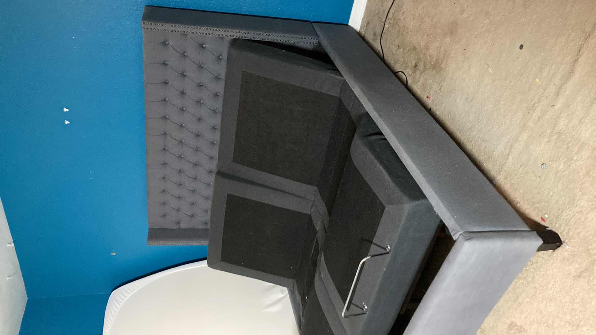 Photo 1 of MASSAGING ZERO GRAVITY ADJUSTABLE DUAL SIDED GRAY UPHOLSTERED BED W 2 WIRELESS REMOTES 81” X 87” H61.5