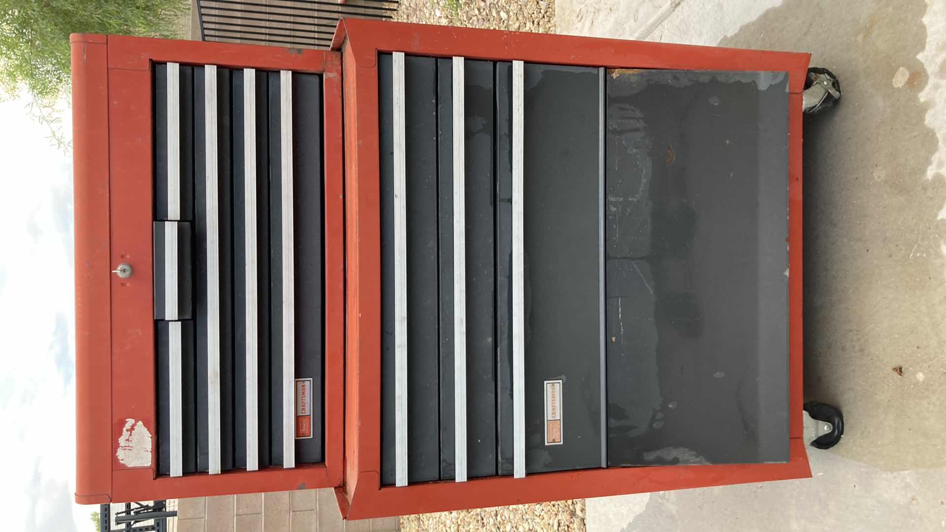 Photo 1 of CRAFTMAN ROLLING TOOL BOX W KEY 27” X 18” H46.5”