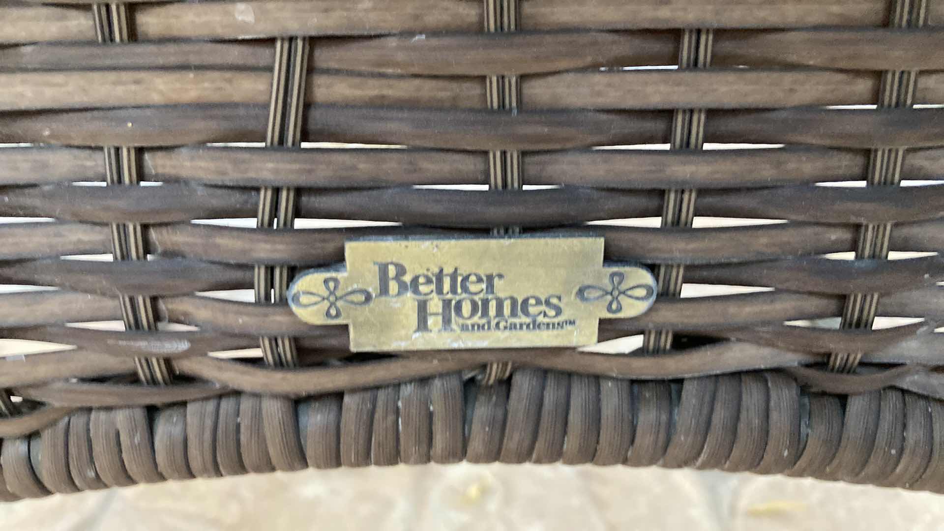 Photo 1 of BETTER HOMES BRUSHED BRONZE WOVEN PATIO TABLE 48” X 28” & CHAIRS 30” X 29” H38” (4) W OTTOMAN