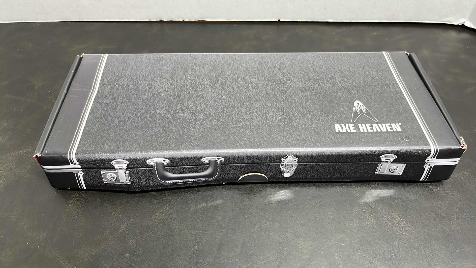 Photo 7 of RONZ WORLD AXE HEAVEN LOUDER THAN LIFE 2022 MINIATURE GUITAR W STAND IN ORIGINAL BOX,  3” X .75” H10”