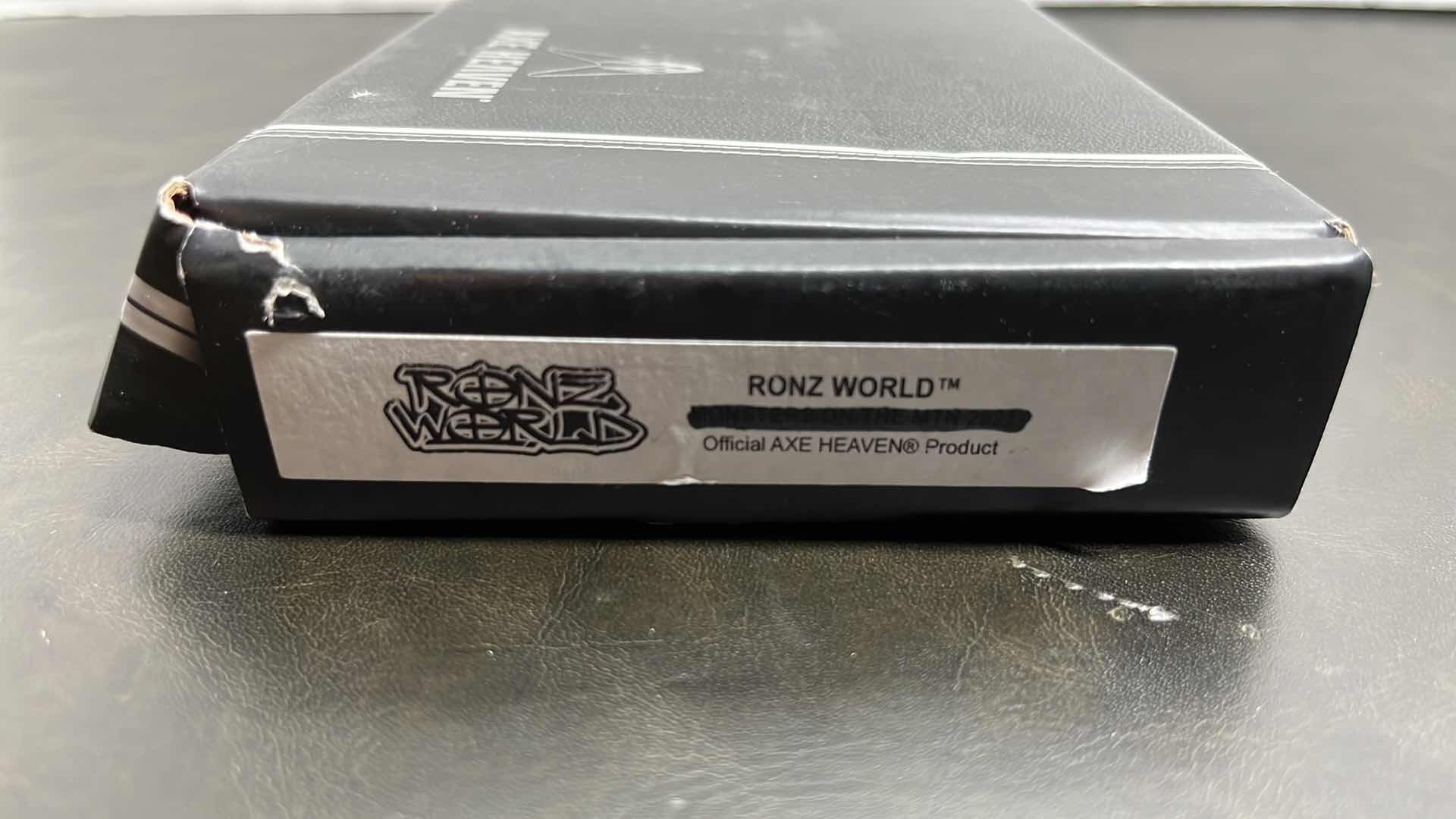 Photo 10 of RONZ WORLD AXE HEAVEN LOUDER THAN LIFE 2022 MINIATURE GUITAR W STAND IN ORIGINAL BOX,  3” X .75” H10”