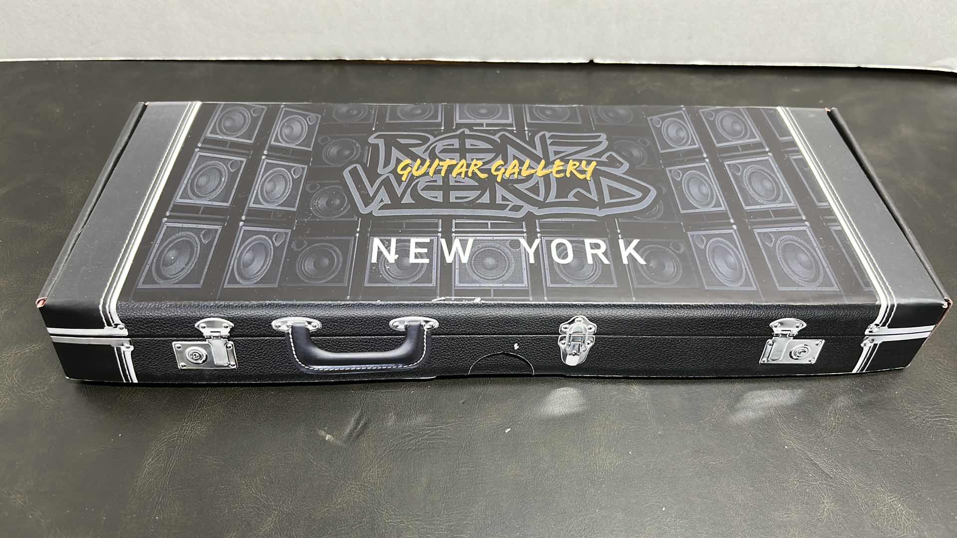 Photo 7 of RONZ WORLD AXE HEAVENWELCOME TO ROCKVILLE 2022 MINIATURE GUITAR W STAND IN ORIGINAL BOX,  3.25 ” X .75” H10”