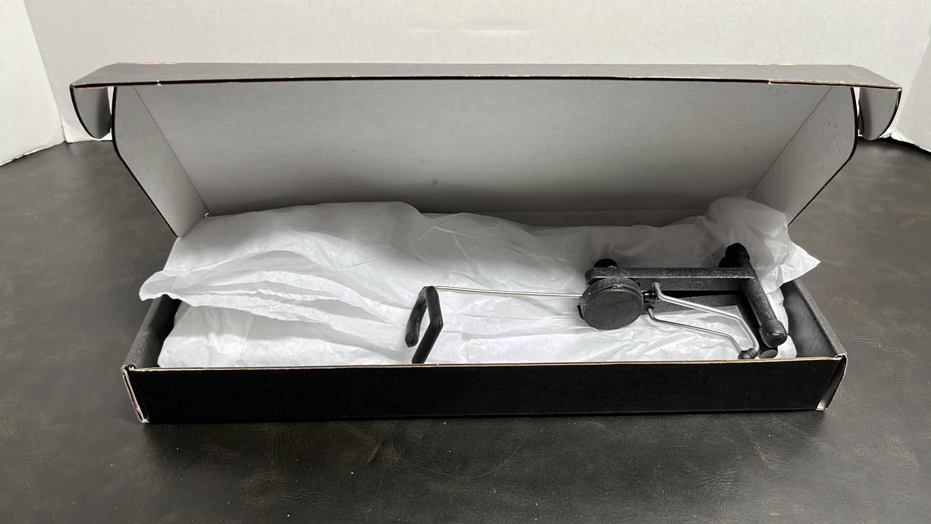 View 8 of RONZ WORLD AXE HEAVEN BOURBON & BEYOND 2022 MINIATURE GUITAR W STAND IN ORIGINAL BOX,  3.75” X 1” H10”