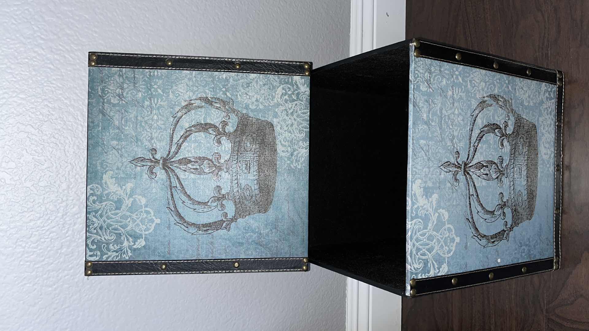 Photo 6 of OLD ROYAL STYLE NESTING BOXES W LEATHER ACCENTS & VINTAGE HANDLES 11”, 9.5”, 7.75”