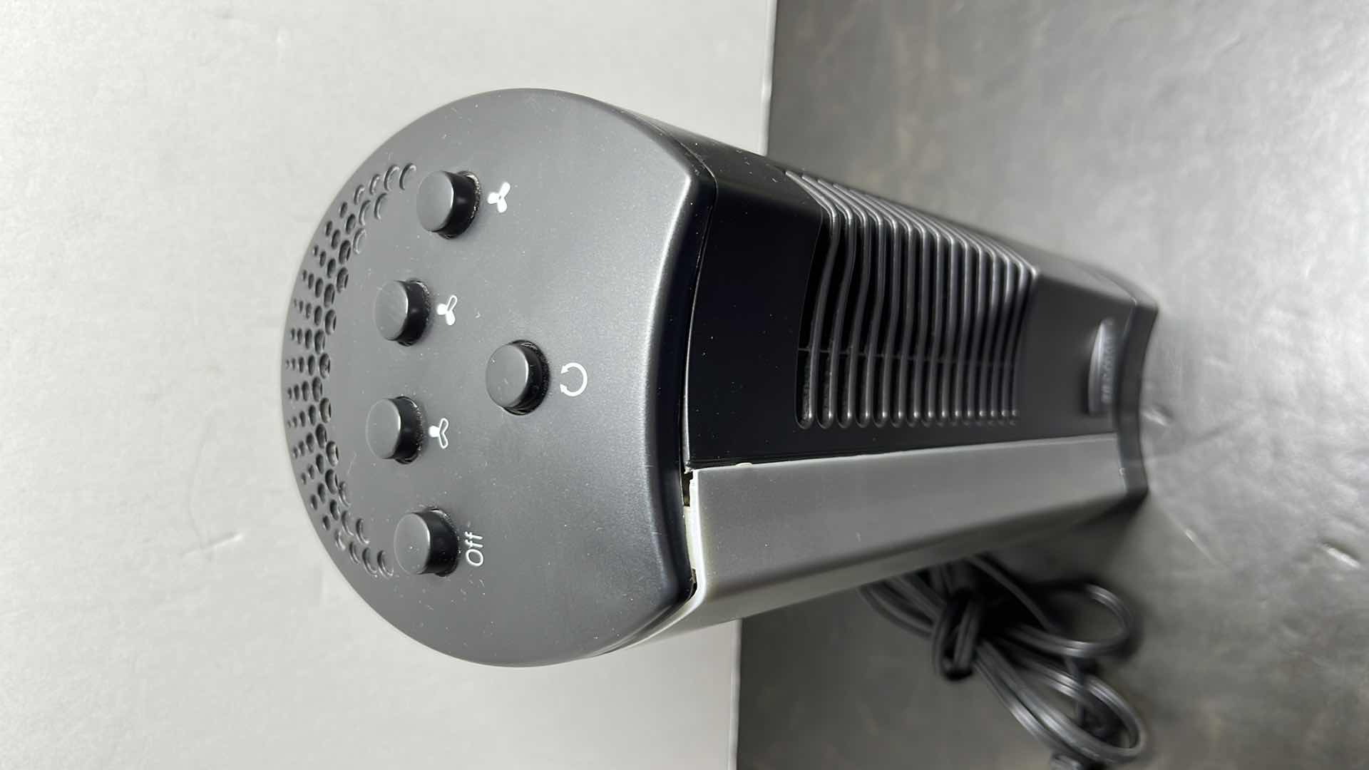 Photo 1 of SEVILLE CLASSICS ULTRA SLIM 3 SPEED OSCILLATING DESK TOWER FAN 12.75” #10190B