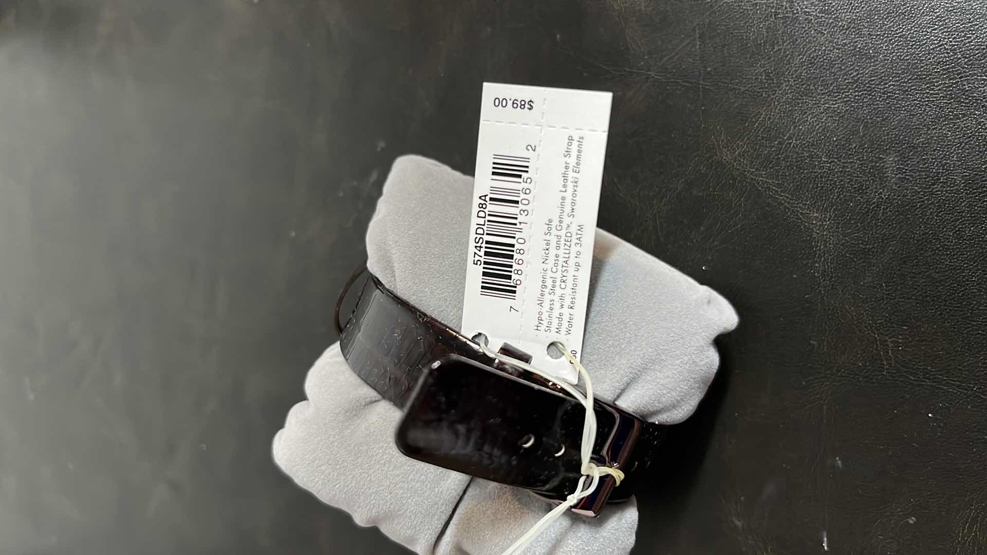 Photo 1 of NEW WOMENS SKAGEN STEEL WATCH W STAINLESS STEEL CASE & GENUINE LEATHER STRAP, PURPLE MOTHER OF PEARL INLAY W SWAROVSKI CRYSTALS, INCLUDES ORIGINAL BOX MODEL 574SDLD8A