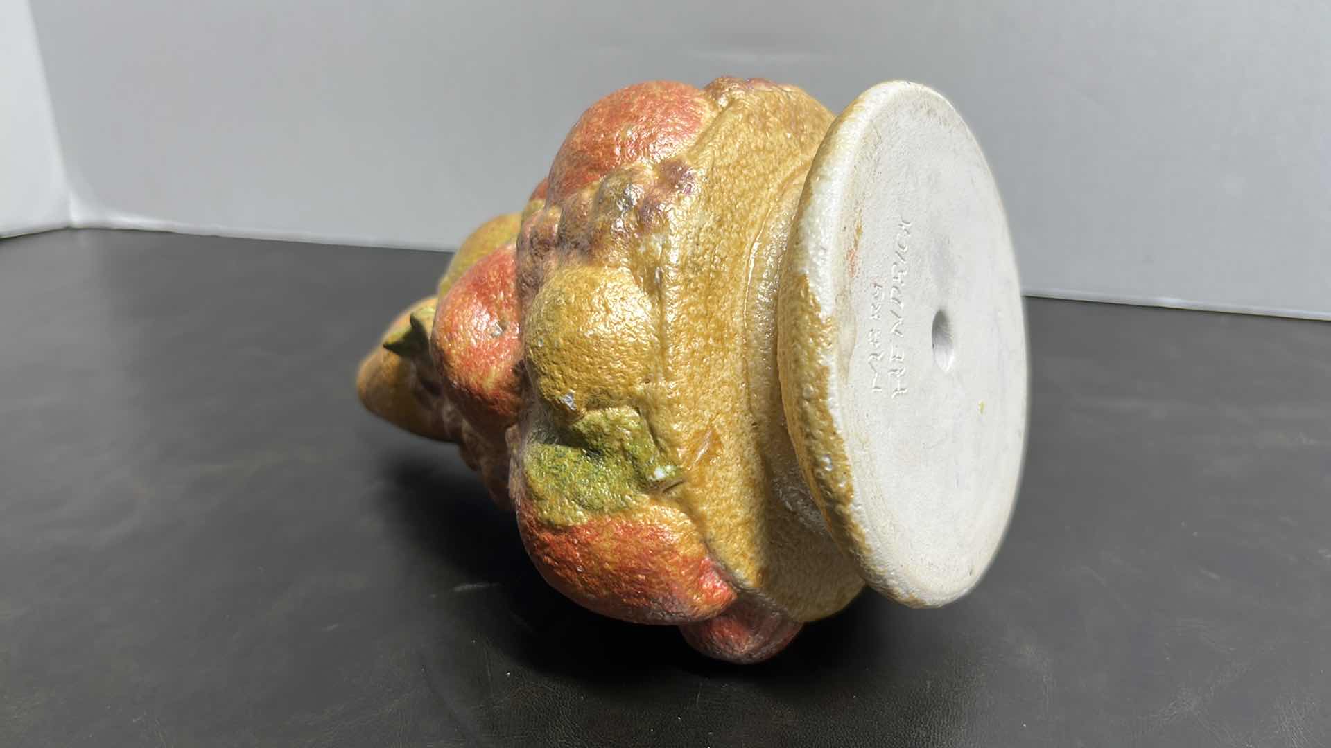 Photo 1 of CLAY WHALE TALE, HAND CARVED WOODEN BIRD ON WOOD PIECE & CERAMIC PEAR TREE