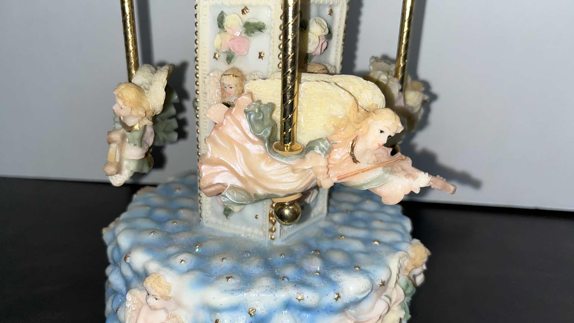 Photo 1 of GENMORE CORP CERAMIC MUSICAL ANGEL CAROUSEL “MUSIC OF THE NIGHT” 1999, MODEL #48178