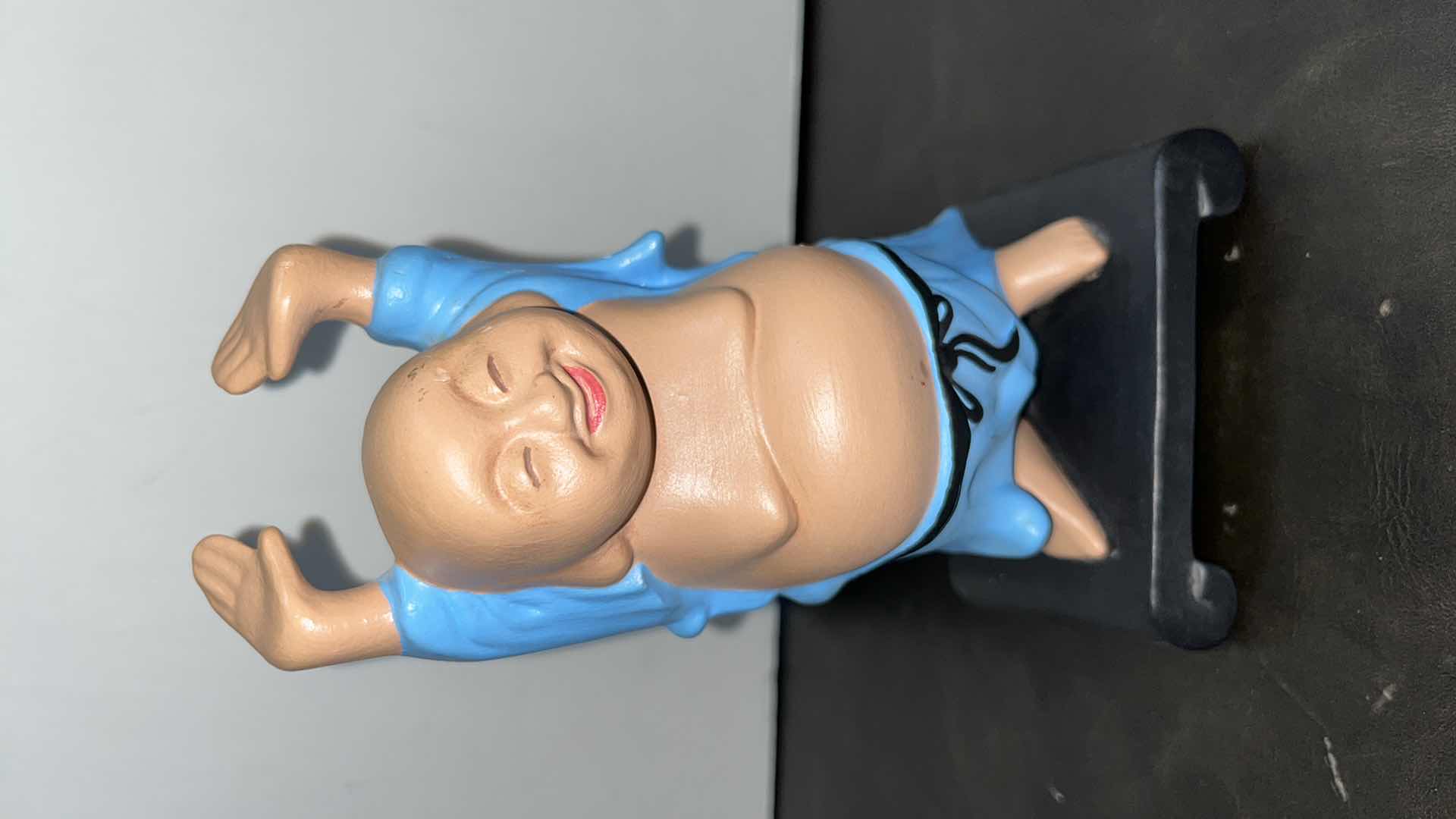 Photo 1 of VINTAGE CERAMIC DOUBLE-SIDED CLOWN BANK & BUDDHA STATUE