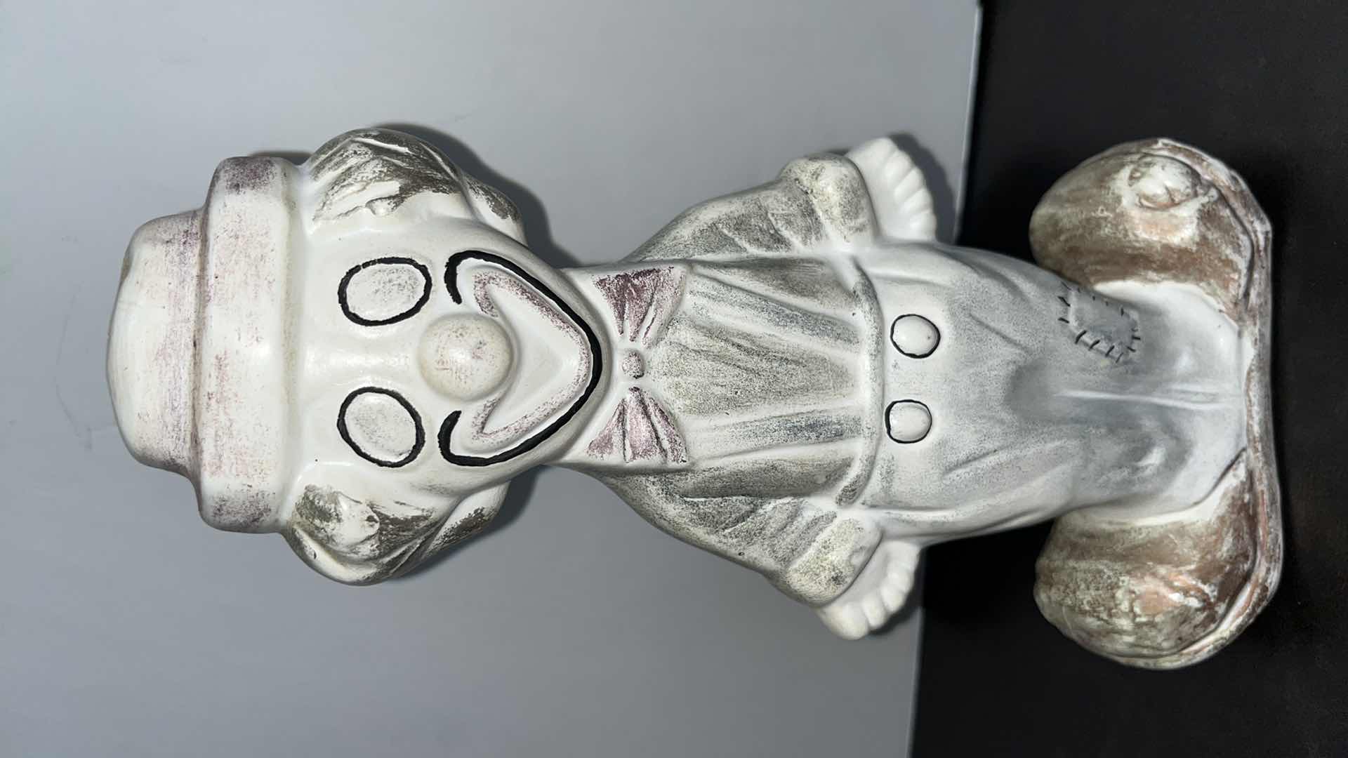 Photo 1 of VINTAGE CERAMIC DOUBLE-SIDED CLOWN BANK & BUDDHA STATUE
