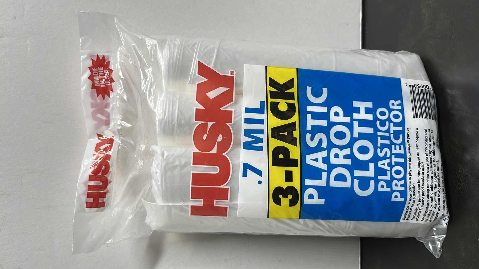 Photo 1 of NEW AIRBAKER JUMBO VACUUM STORAGE BAGS (6) & HUSKY 0.7 MIL PLASTIC DROP CLOTH 3-PACK