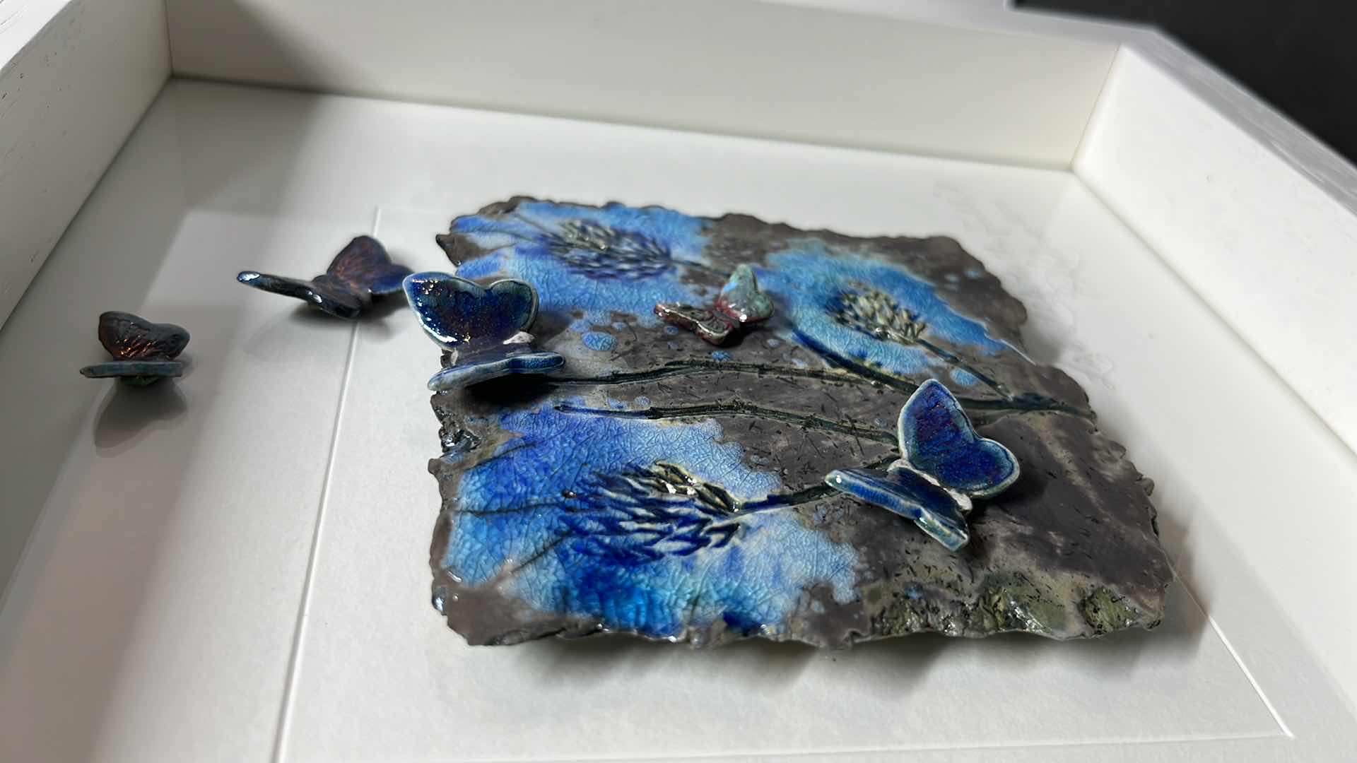 Photo 1 of IRISH ARTIST REBEKA KAHN “LIVE LIFE TO THE FULL” PURE COLLECTION BUTTERFLIES SIGNED FRAMED ART 1.45” X 10.25” H10.25”, STYLE CODE RKPUBF26