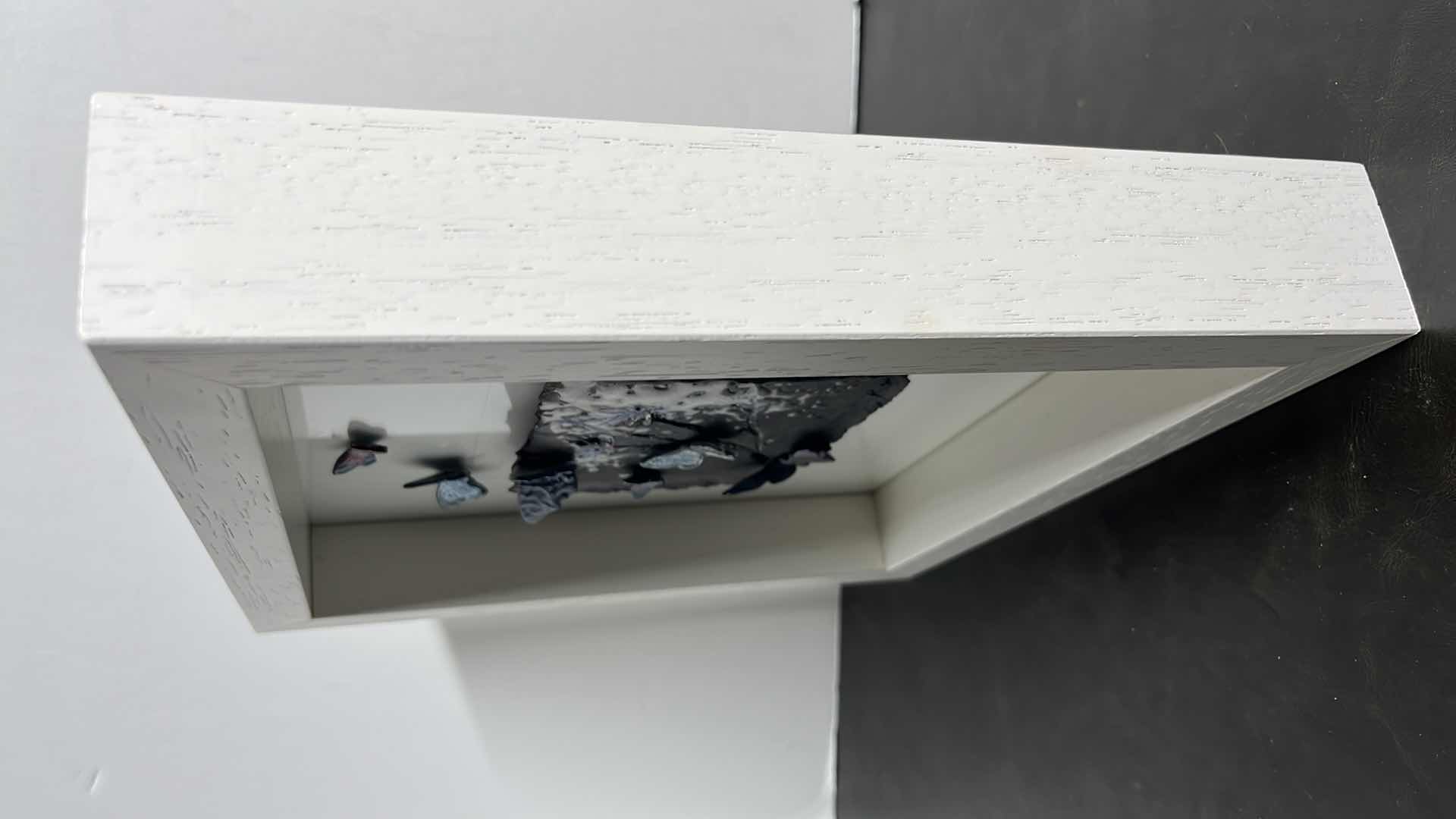 Photo 1 of IRISH ARTIST REBEKA KAHN “SMILE” PURE COLLECTION BUTTERFLIES SIGNED FRAMED ART 1.45” X 10.25” H10.25”, STYLE CODE RKPUBF26