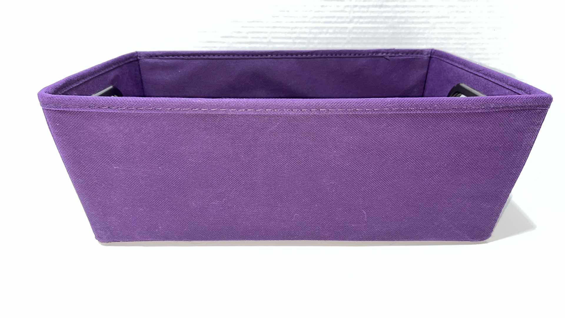 Photo 1 of STYLE SELECTIONS SOLID PURPLE FABRIC STACKABLE BIN 9.5” X 14.25” H5”(3) MODEL #HD-138463A