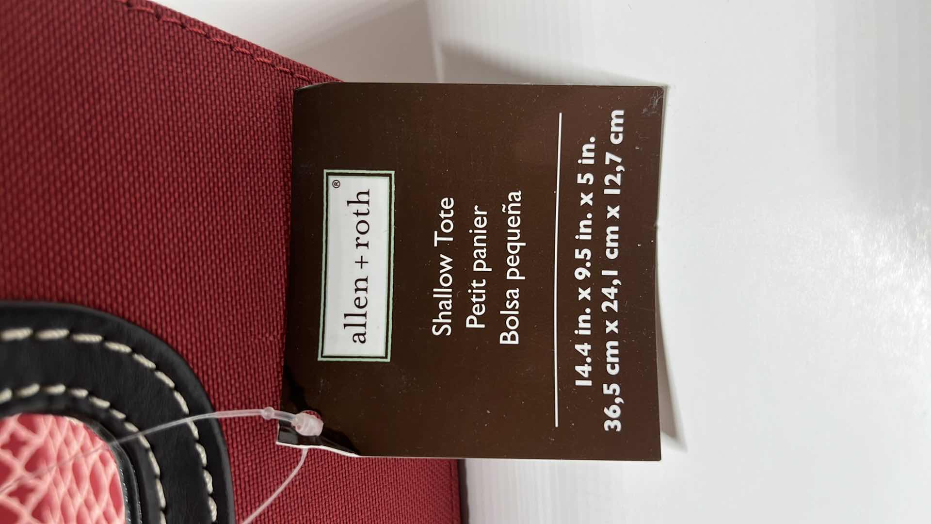 Photo 1 of NEW ALLEN & ROTH SHALLOW TOTE 9.5” X 14.4” H5” (3)