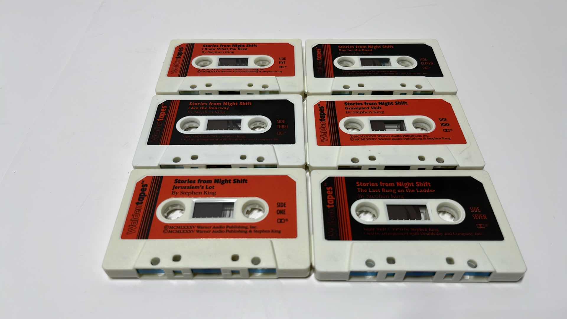 Photo 1 of WALDEN TAPES STEPHEN KING NIGHT SHIFT 6 AUDIO CASSETTE GIFT SET IN ORIGINAL PACKAGING, FOREWARD BY JOHN D MACDONALD, 6 FULL HOURS OF TERROR