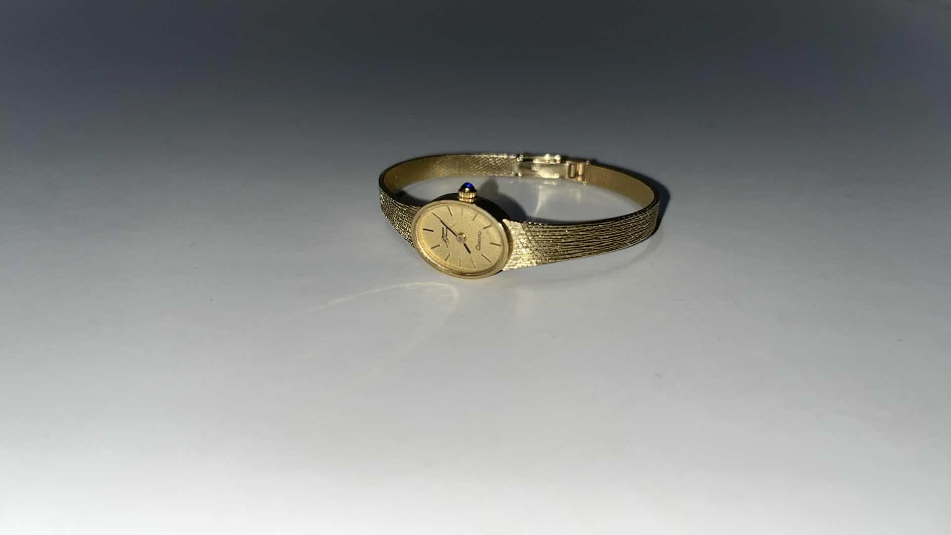 Photo 1 of JACQUES PREVARD LADIES 14K GOLD QUARTZ WRIST WATCH IN ORIGINAL BOX, .25” X 6.5”L
