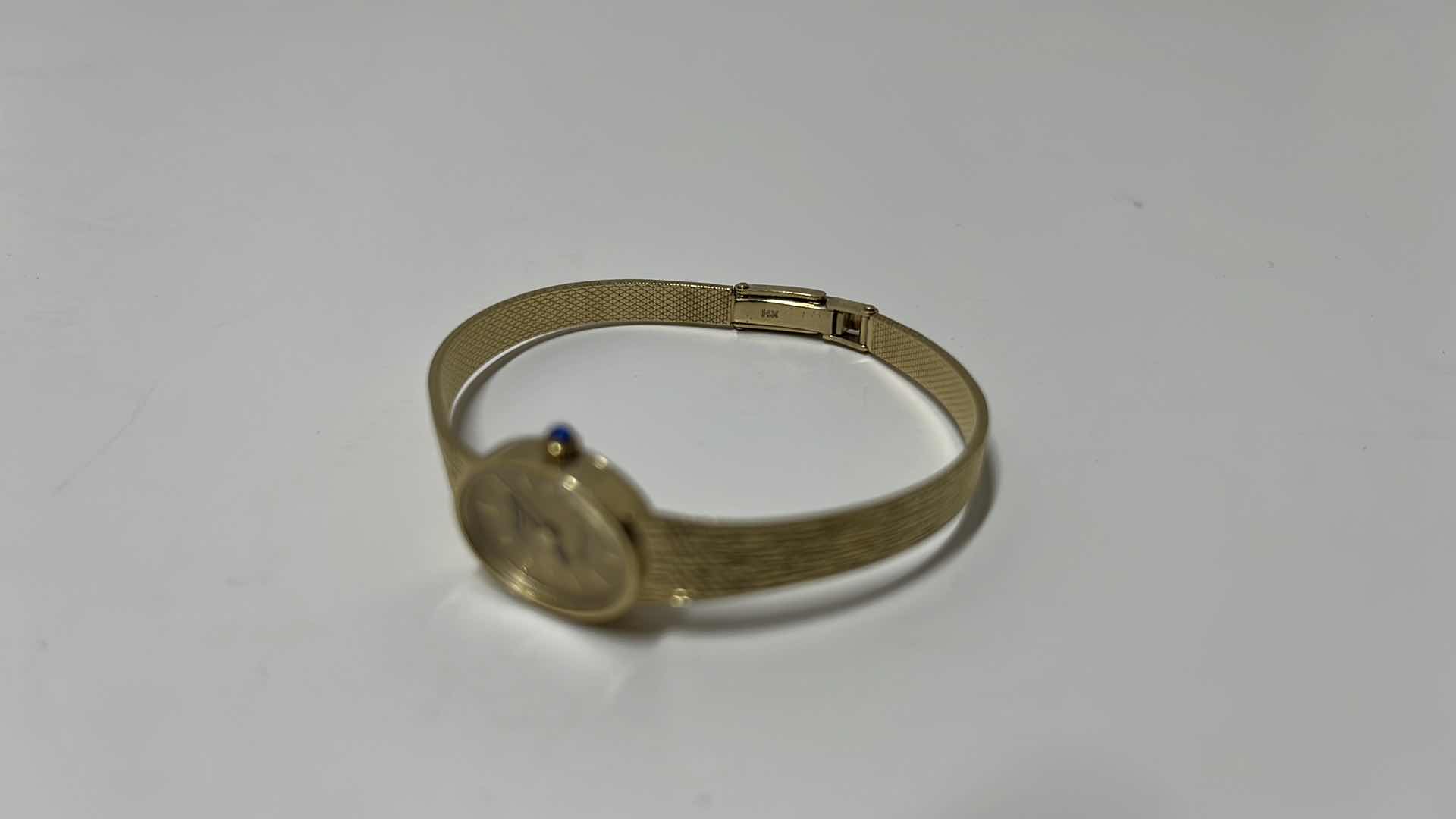 Photo 1 of JACQUES PREVARD LADIES 14K GOLD QUARTZ WRIST WATCH IN ORIGINAL BOX, .25” X 6.5”L