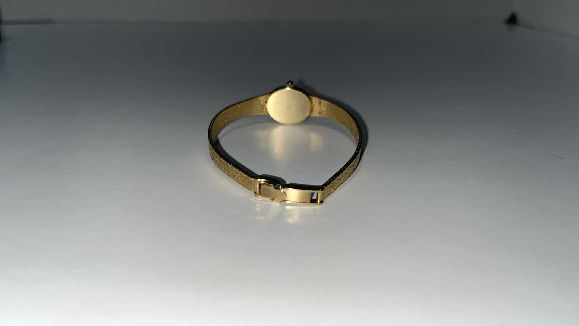 Photo 1 of CYMA LADIES 14K YELLOW GOLD QUARTZ WATCH W OVAL CHAMPAGNE DIAL & 14K SOLID GOLD MESH BRACELET .25” X 6.75”